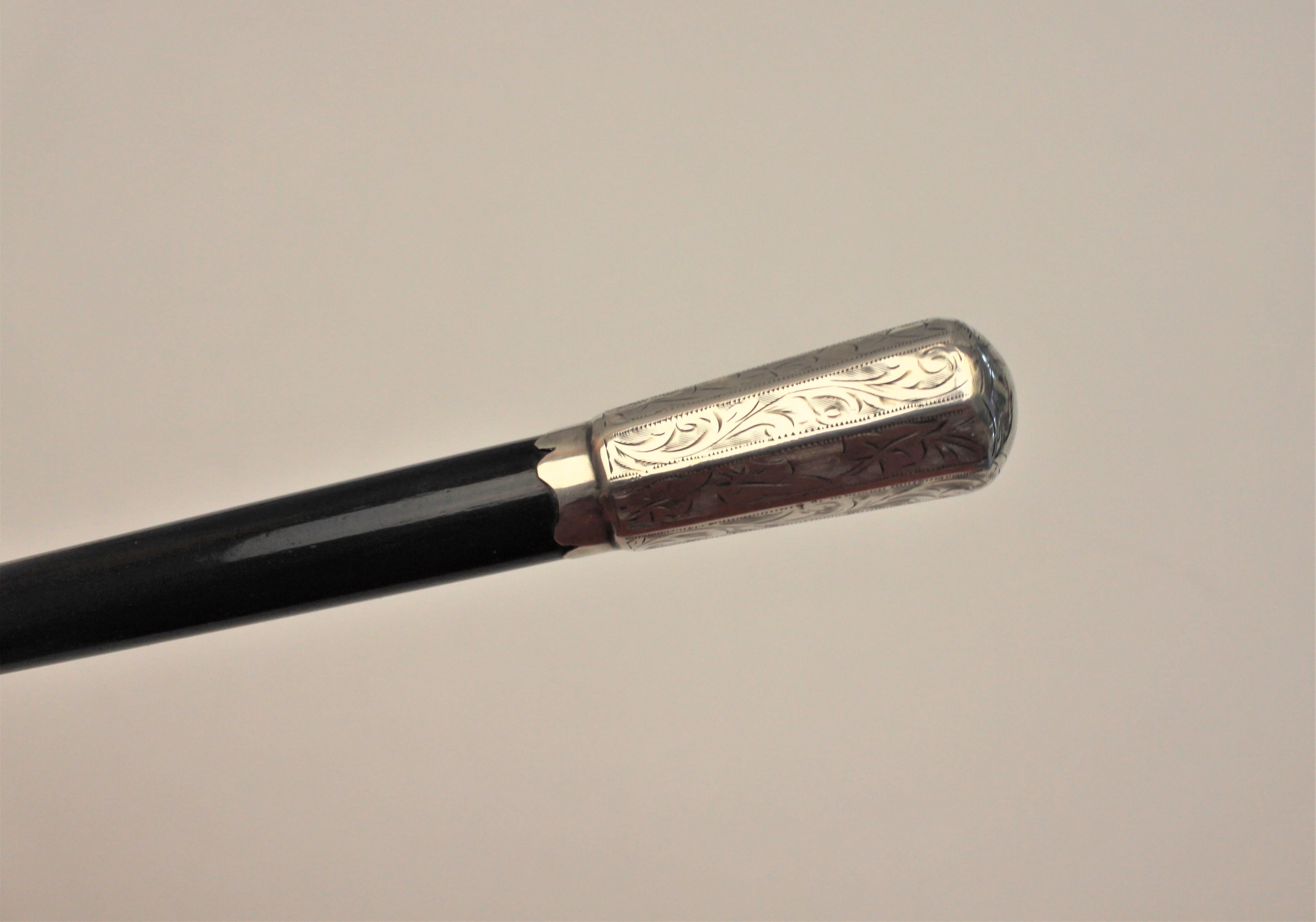 English Art Deco Sterling Silver and Wood Presentation Conductor's Baton