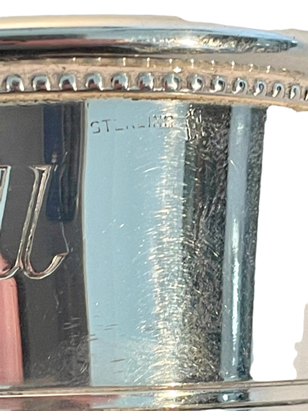 Art Deco Sterling Thimble-Form Spirit Measure Engraved 