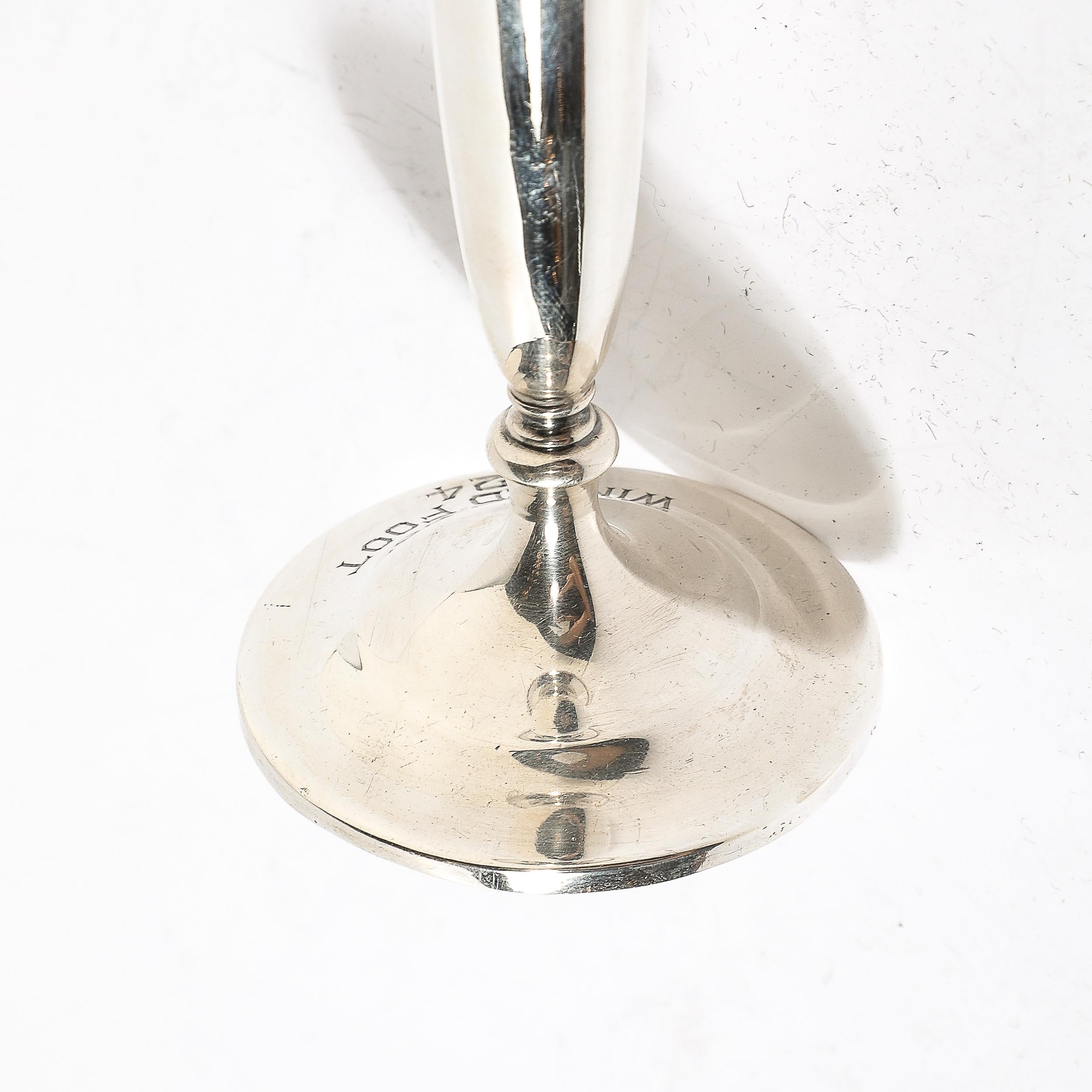 Art Deco Sterling Trumpet Vase by S.Kirk and Son for Winged Foot Golf Club For Sale 4