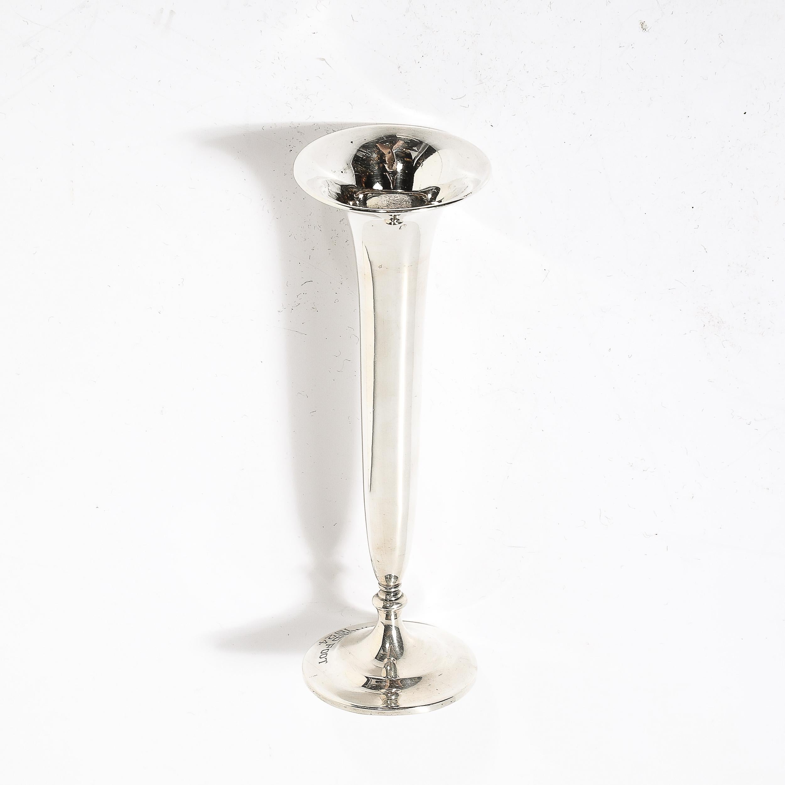 Art Deco Sterling Trumpet Vase by S.Kirk and Son for Winged Foot Golf Club For Sale 5
