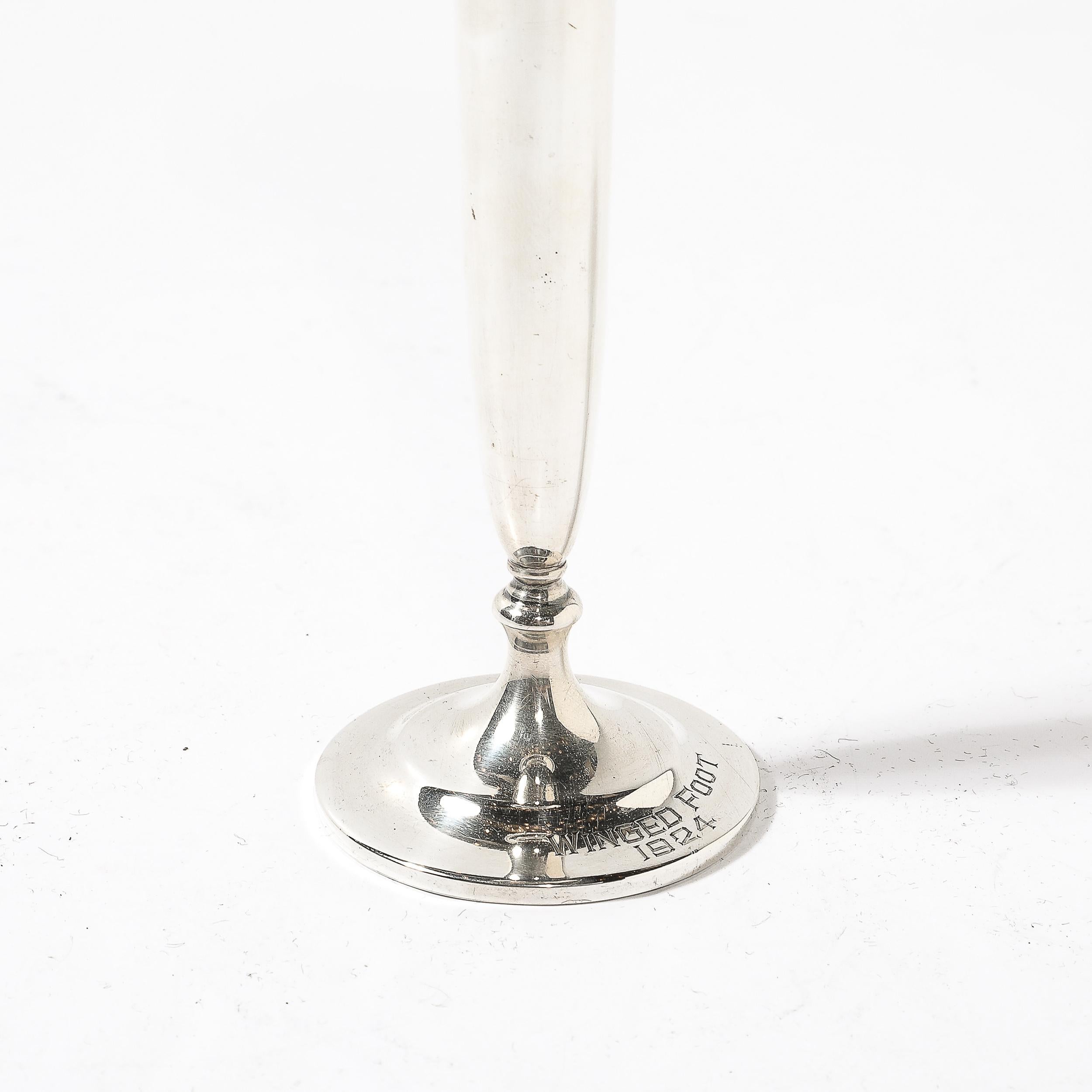 American Art Deco Sterling Trumpet Vase by S.Kirk and Son for Winged Foot Golf Club For Sale