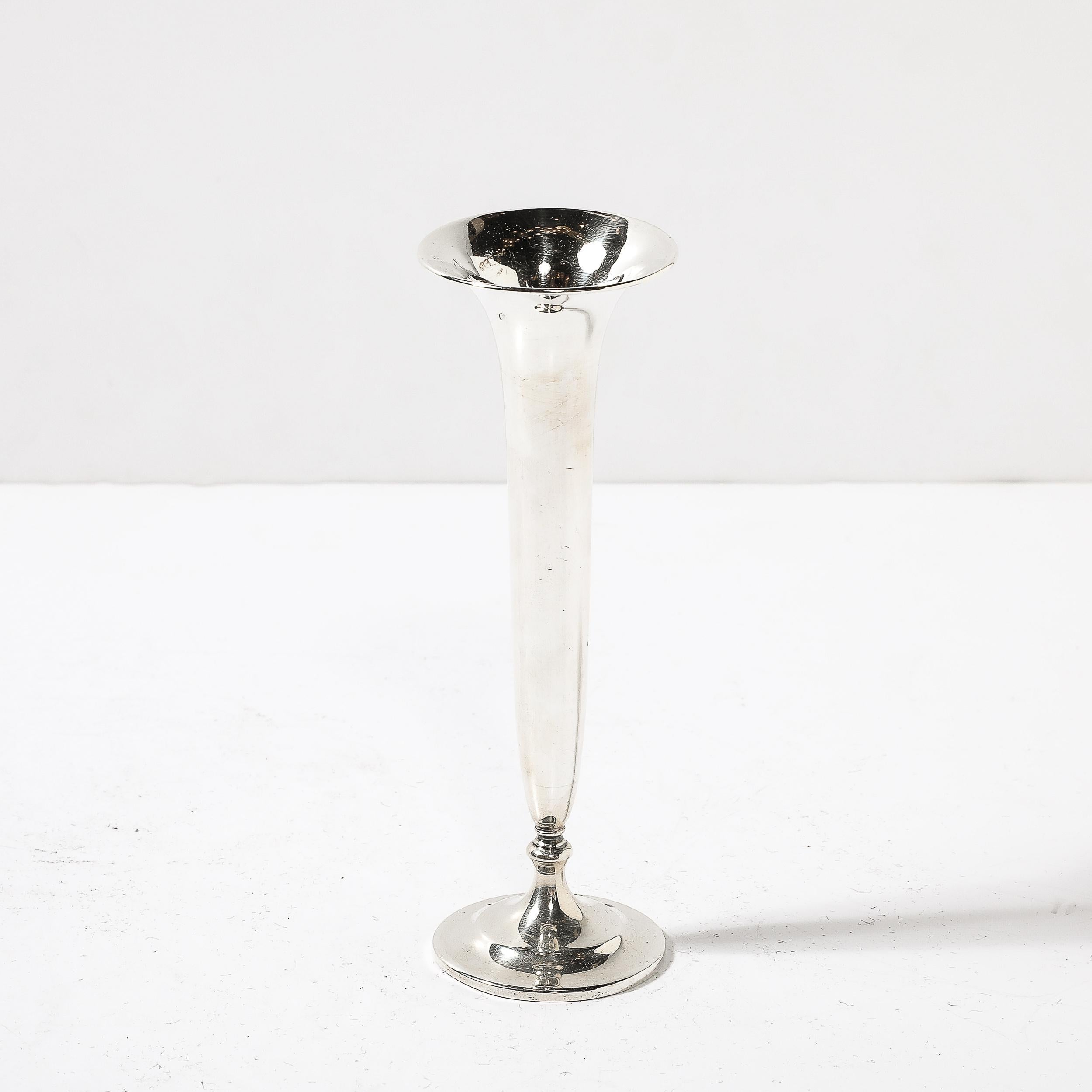 Sterling Silver Art Deco Sterling Trumpet Vase by S.Kirk and Son for Winged Foot Golf Club For Sale