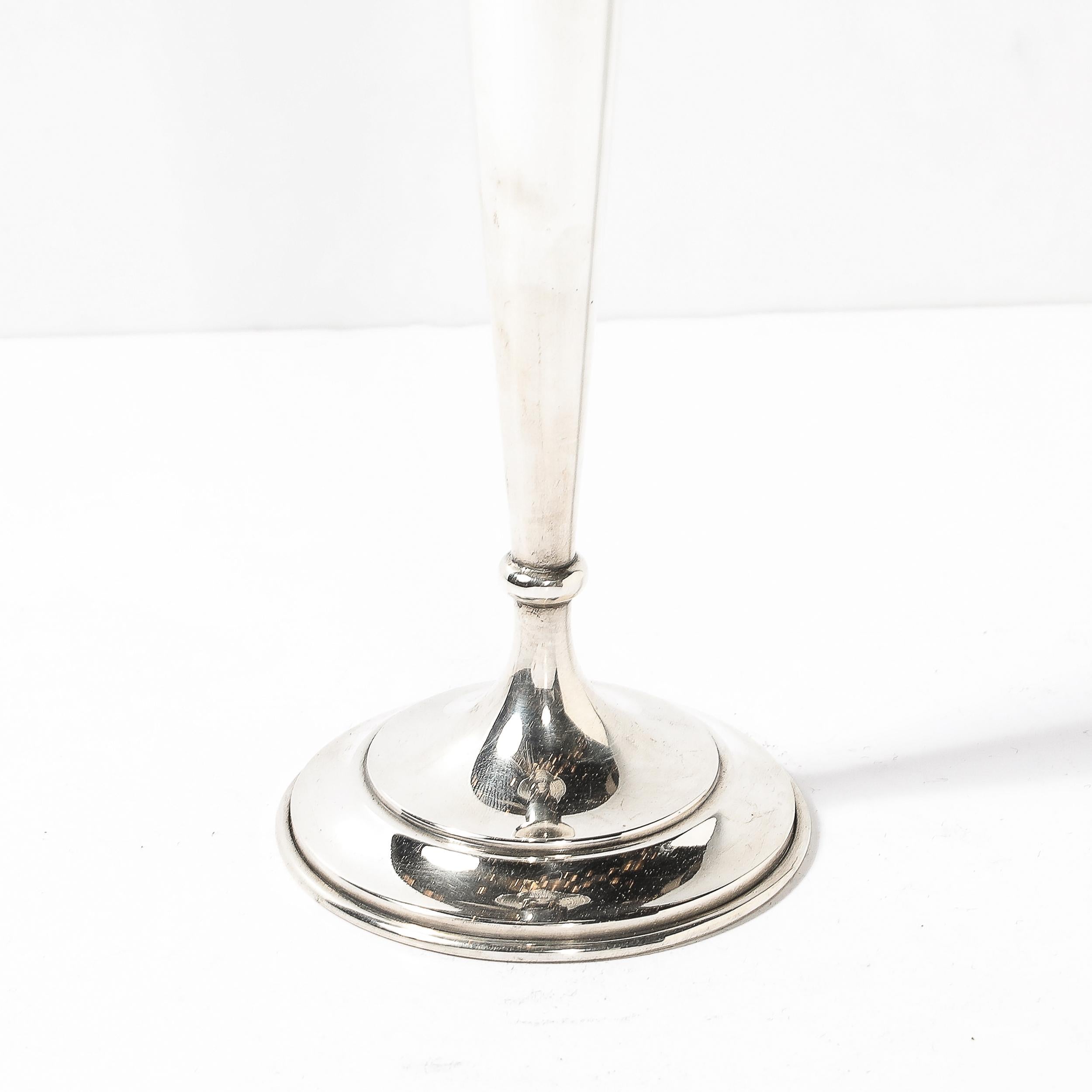 Jarrón Trompeta Art Decó de Esterlina con Detalles Geométricos de J.H Betteridge Plata esterlina en venta