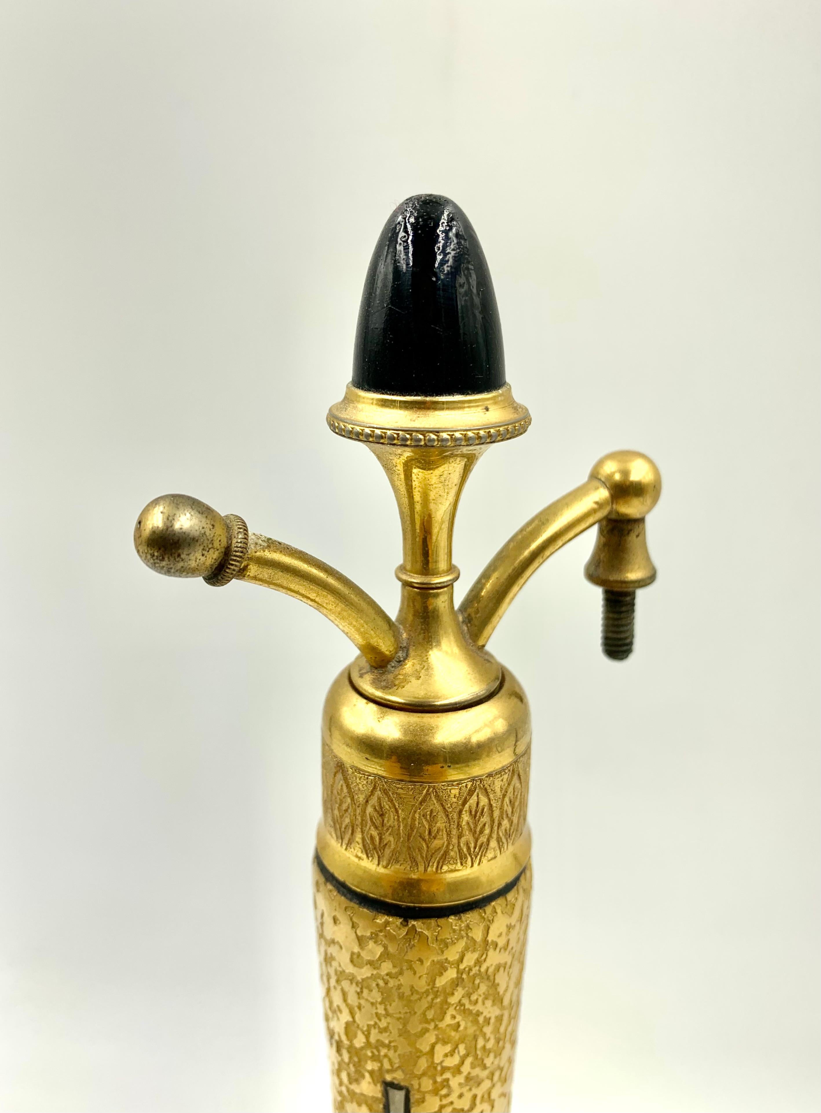 Américain Grande bouteille de parfum Art Déco Steuben DeVilbiss incrustée d'or, gravée