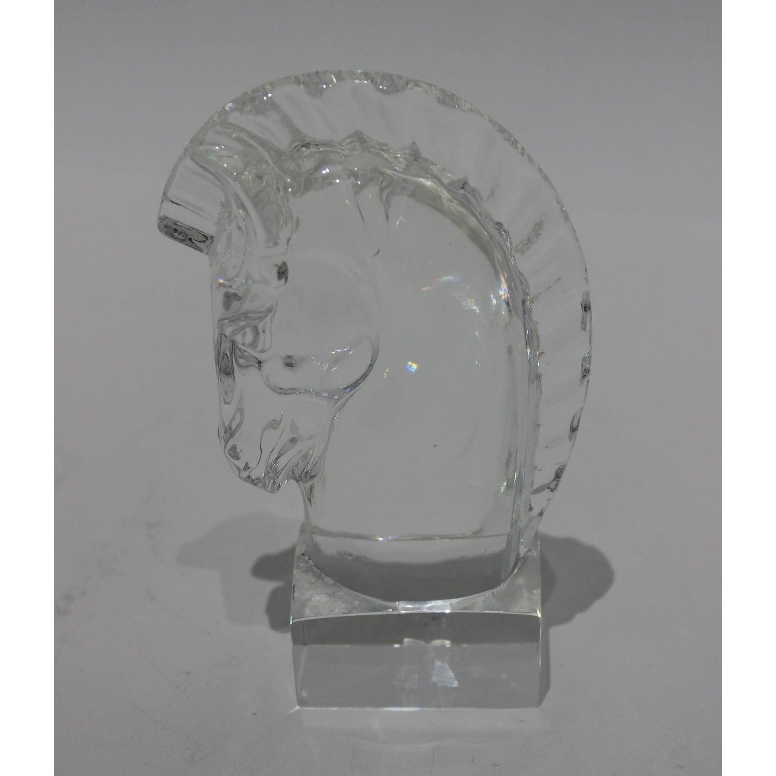 Molded Art Deco Steuben Horse Sculpture by Sidney Waugh