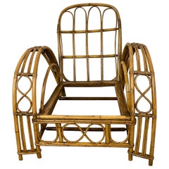 Sillón Art Decó de ratán con brazos