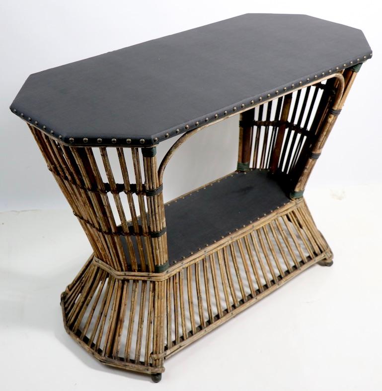 Table console Art Déco en osier et roseau en forme de bâton en vente 6