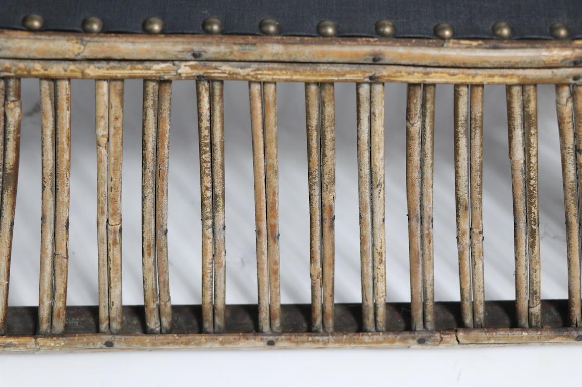 Art Deco Stick Wicker Reed Console Table For Sale 3