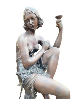 Art Deco Stlyle Bronze Lady, 20th Century
