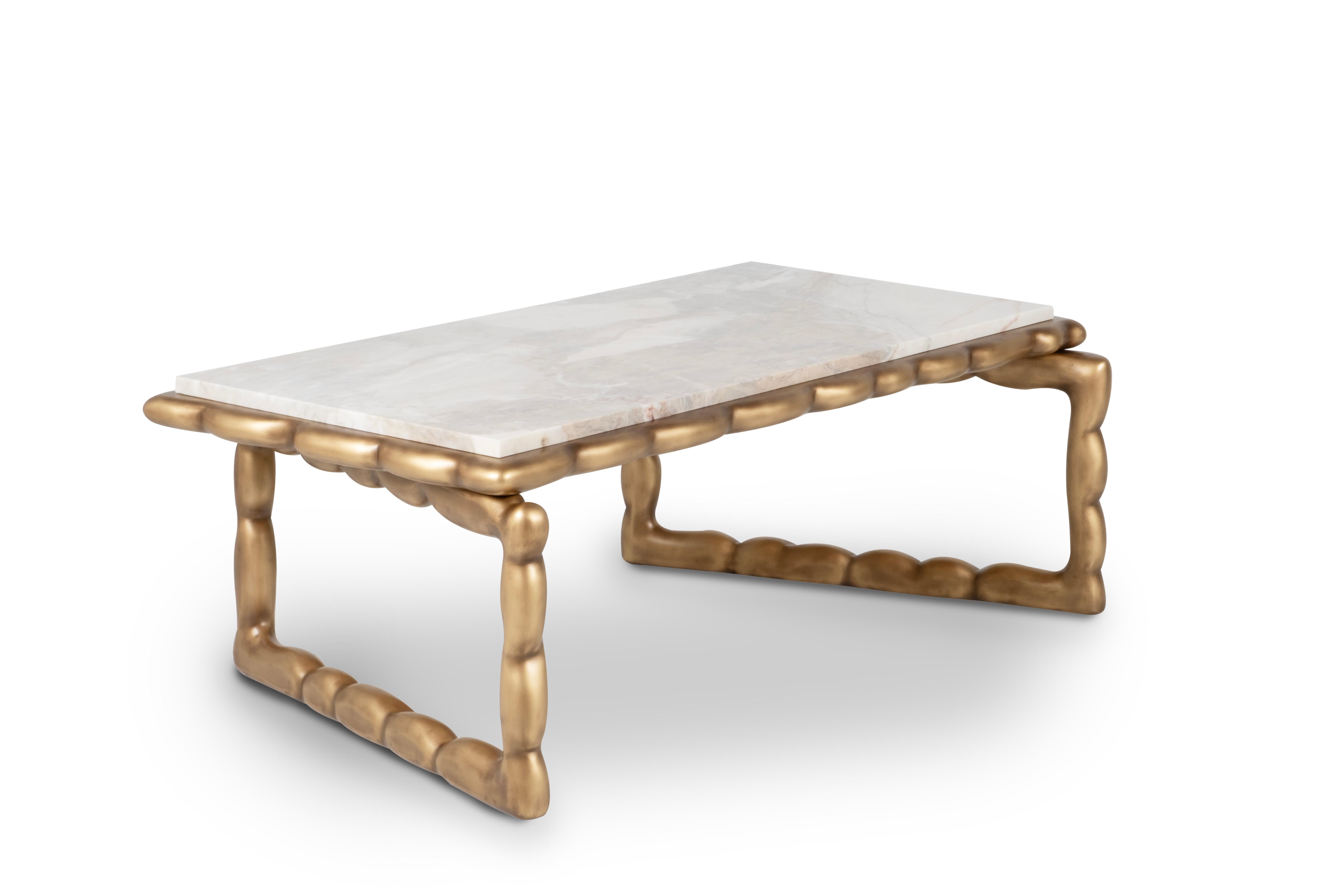 Moderne Table basse Art déco en marbre Calacatta fabriquée à la main au Portugal en vente
