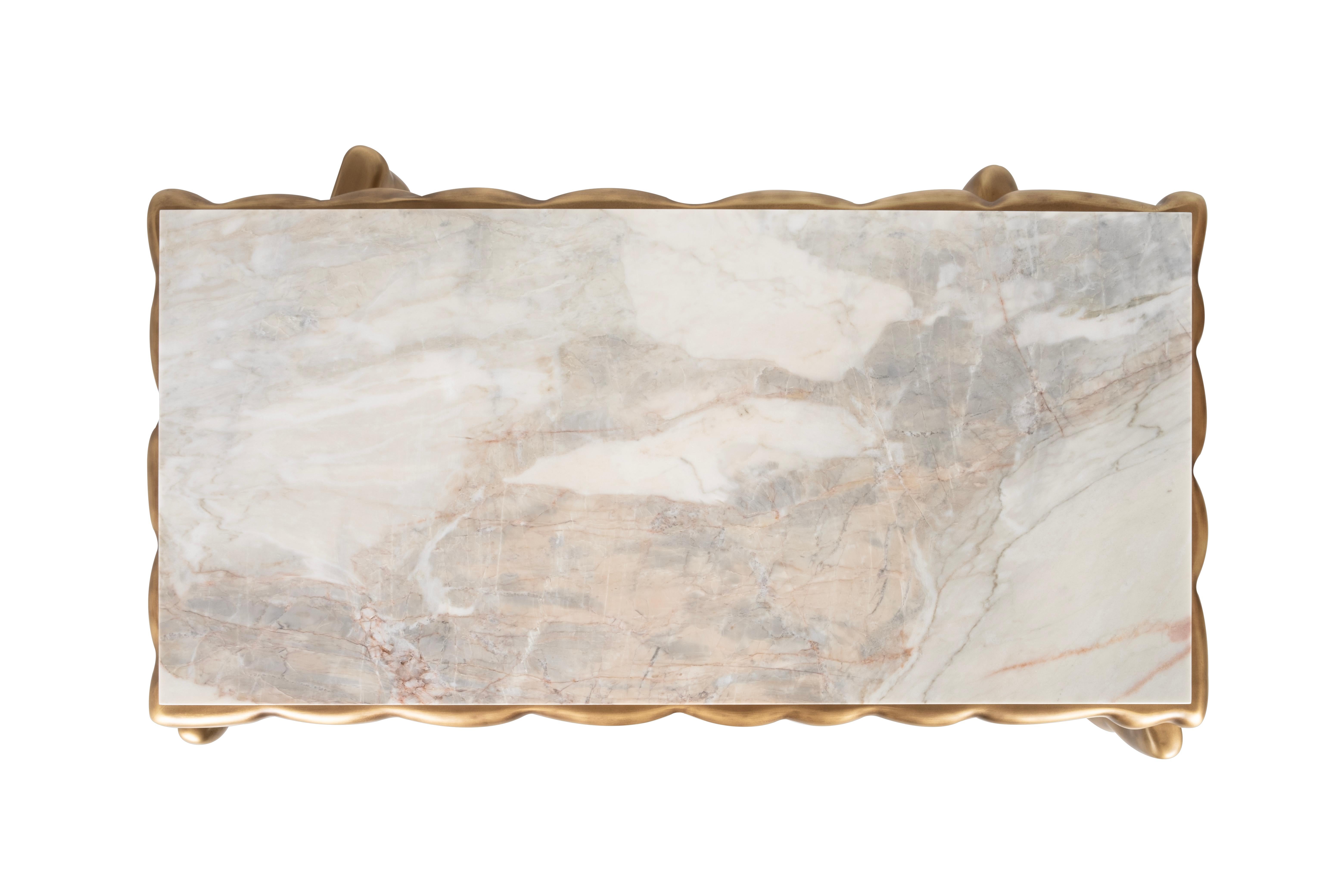 Table basse Art déco en marbre Calacatta fabriquée à la main au Portugal Neuf - En vente à Lisboa, PT