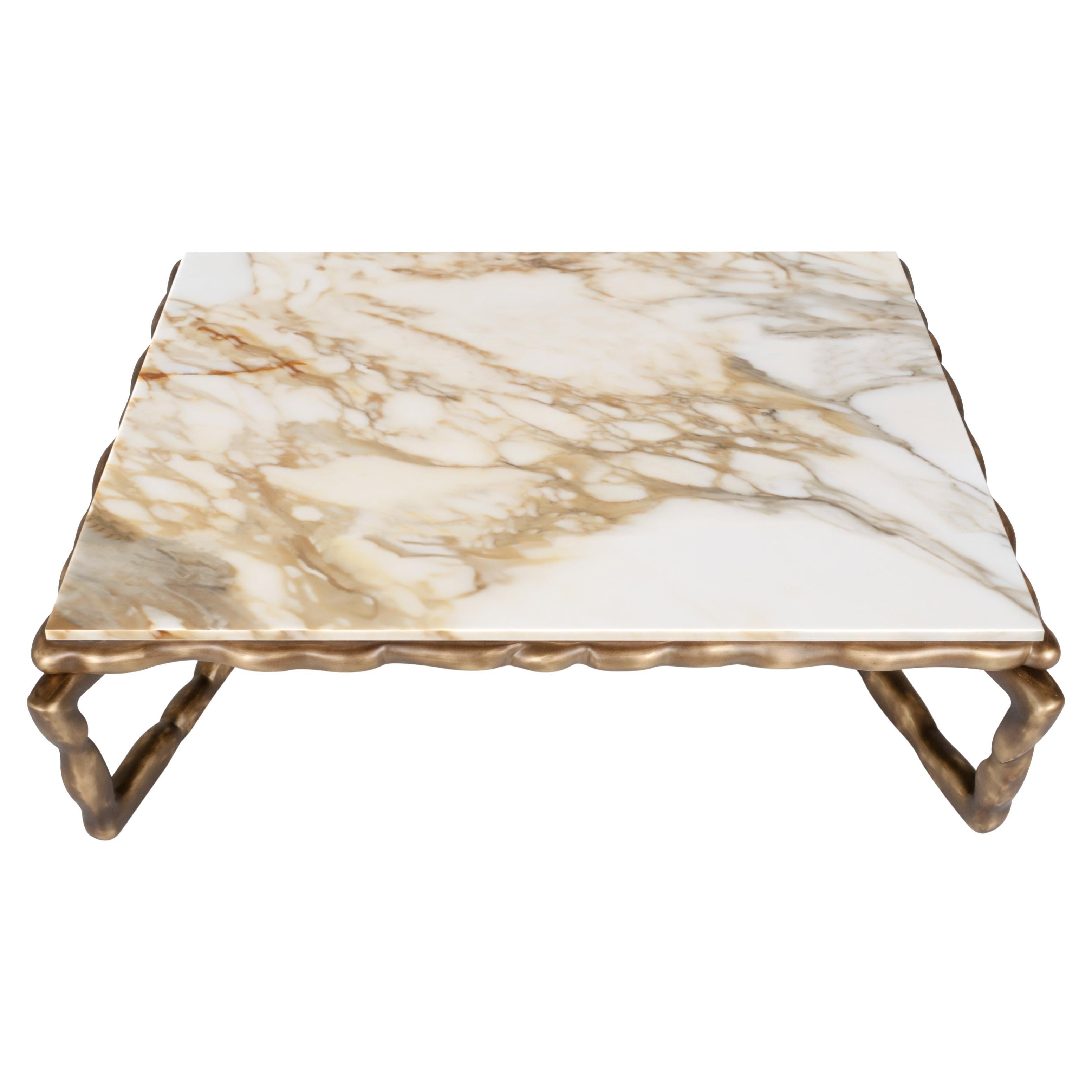 Table basse Art Déco Calacatta Oro fabriquée à la main au Portugal par Greenapple