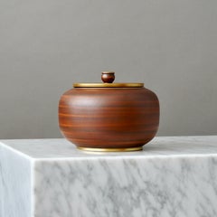 Art Deco Stoneware Lidded Bowl by Gunnar Nylund for ALP, Sweden, 1930s