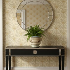 Art Deco Stoneware Planter, French Amphora with Female Heads, 1940s