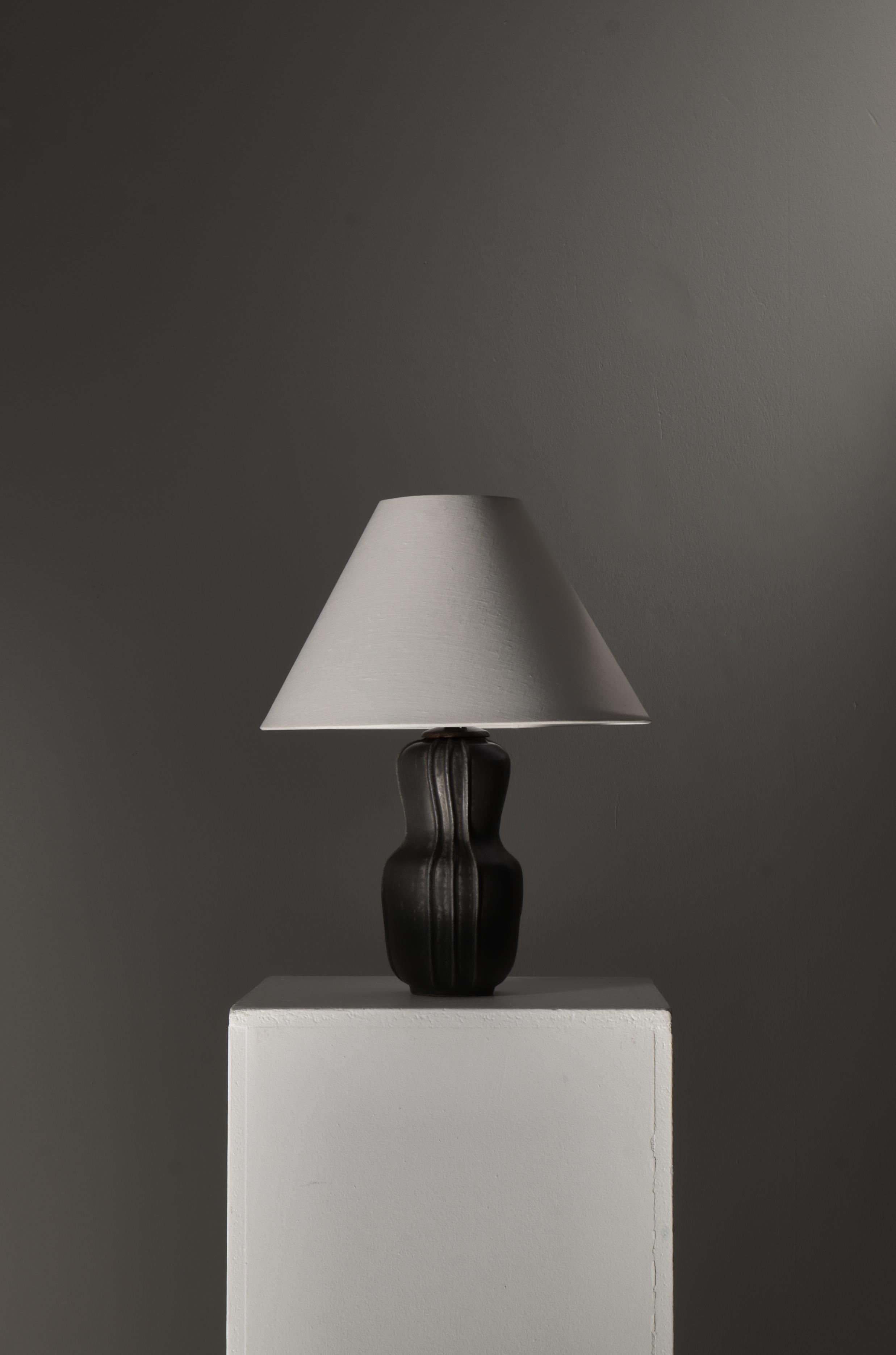 Art Deco Stoneware Table Lamp 
