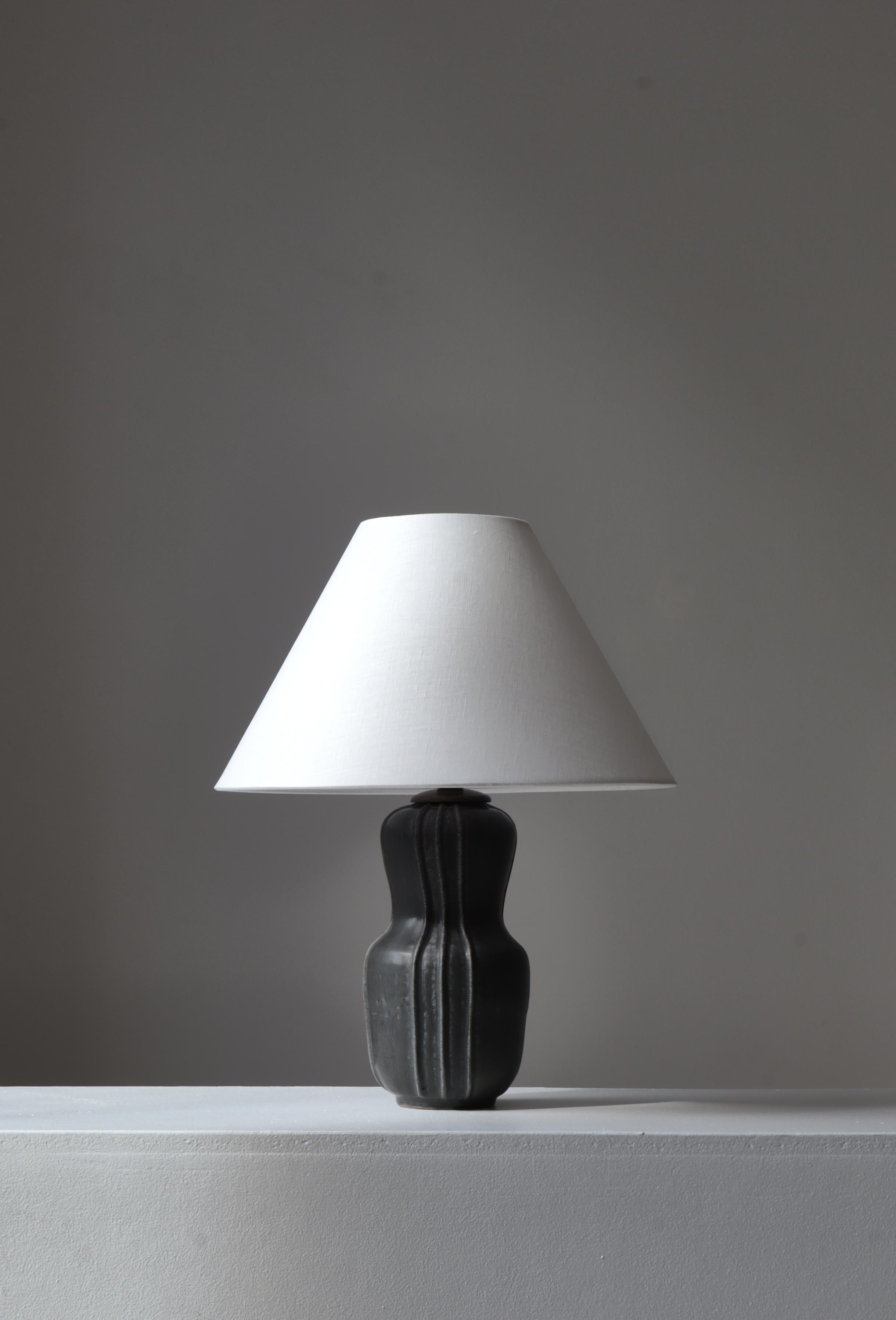 Danish Art Deco Stoneware Table Lamp 
