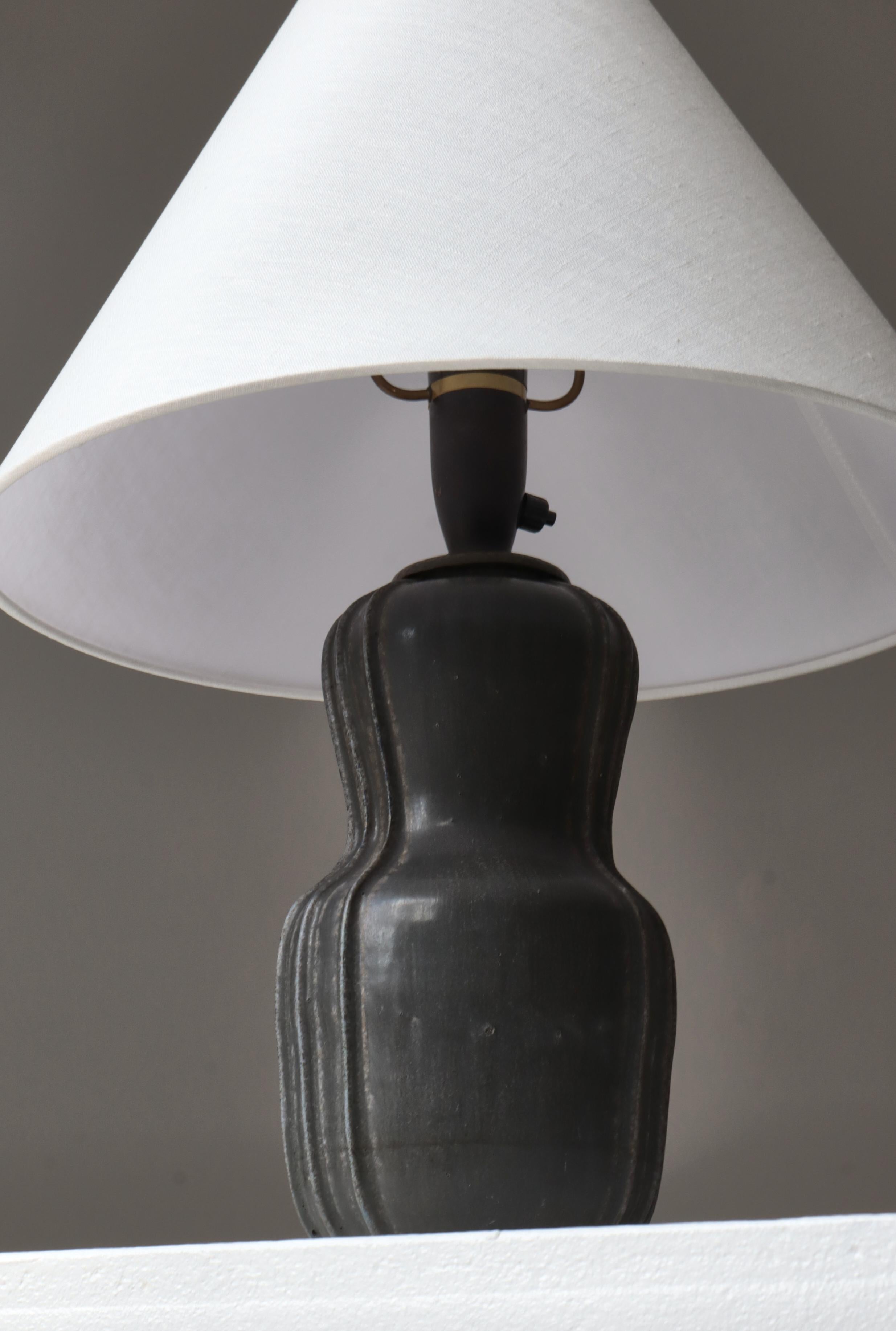 Art Deco Stoneware Table Lamp 