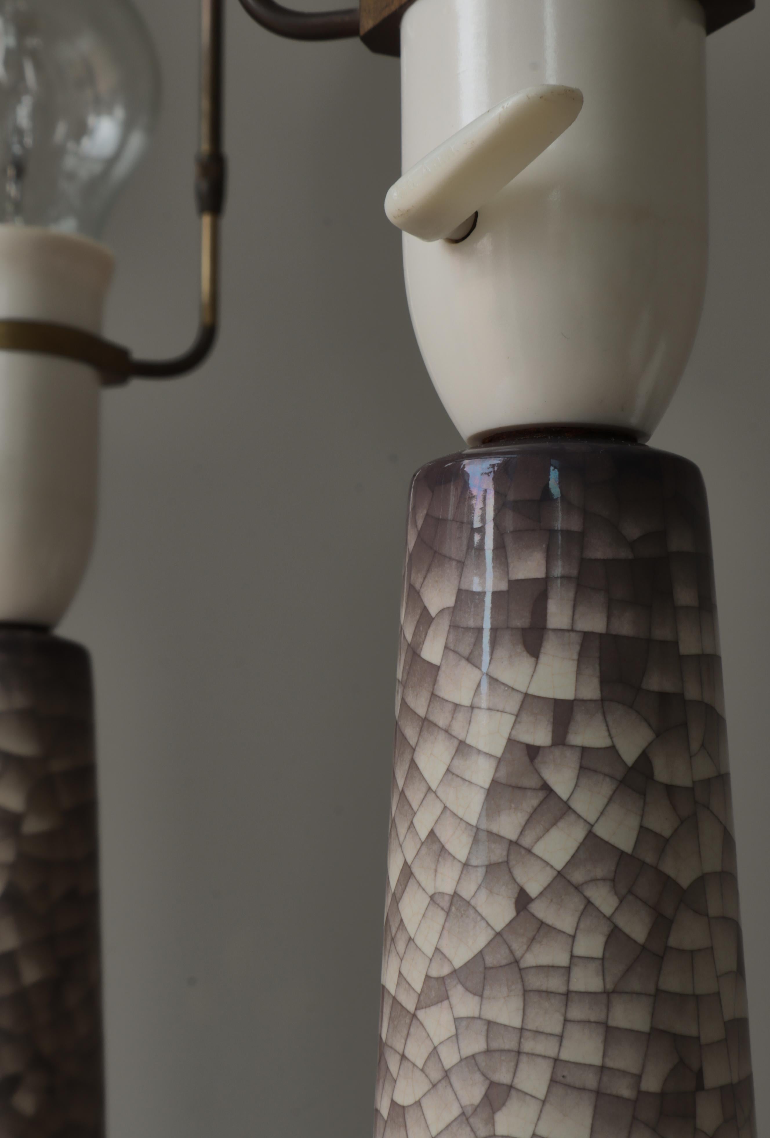 Art Deco Stoneware Table Lamps by Michael Andersen & Sons, Denmark, 1940s For Sale 8