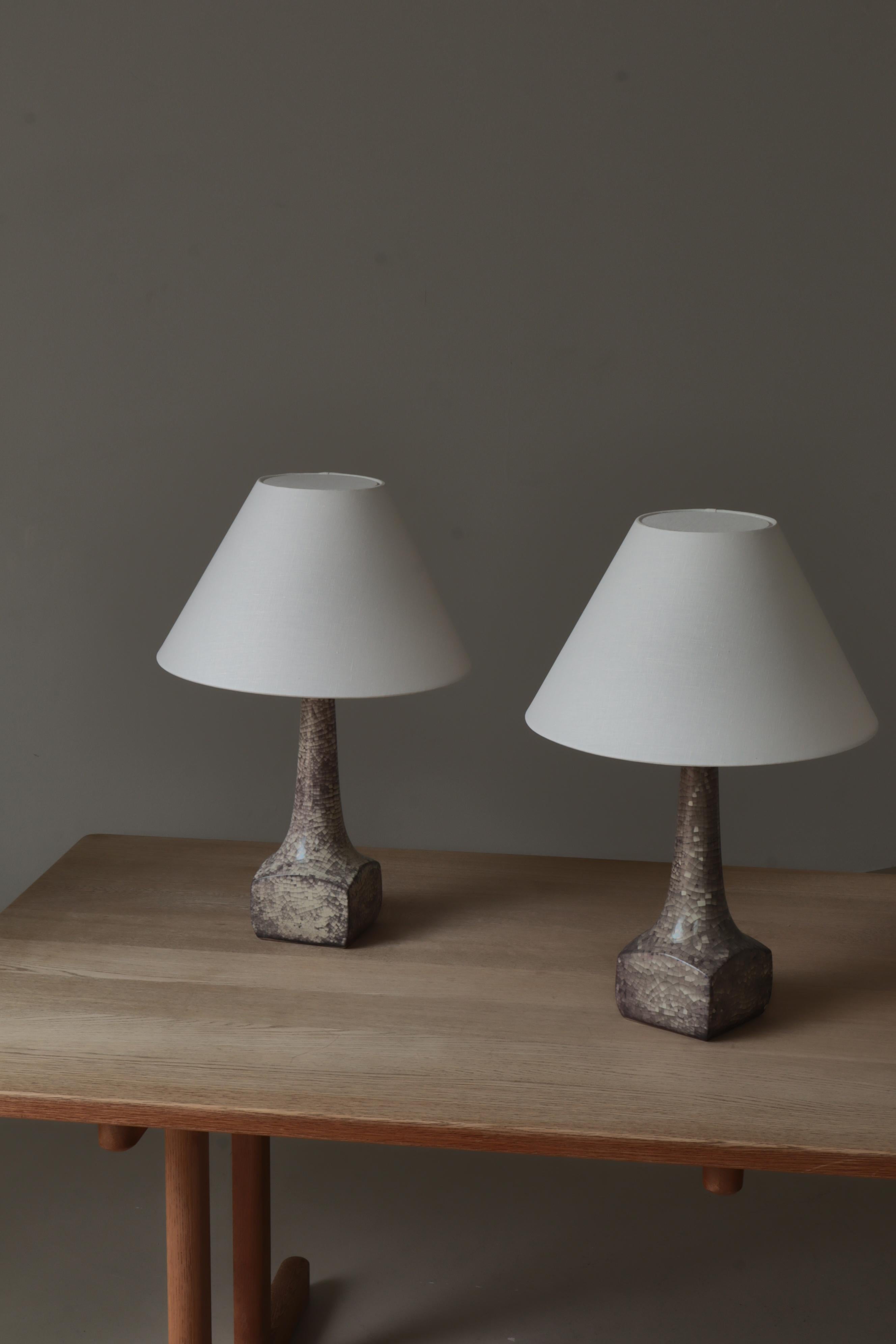 Art Deco Stoneware Table Lamps by Michael Andersen & Sons, Denmark, 1940s For Sale 12