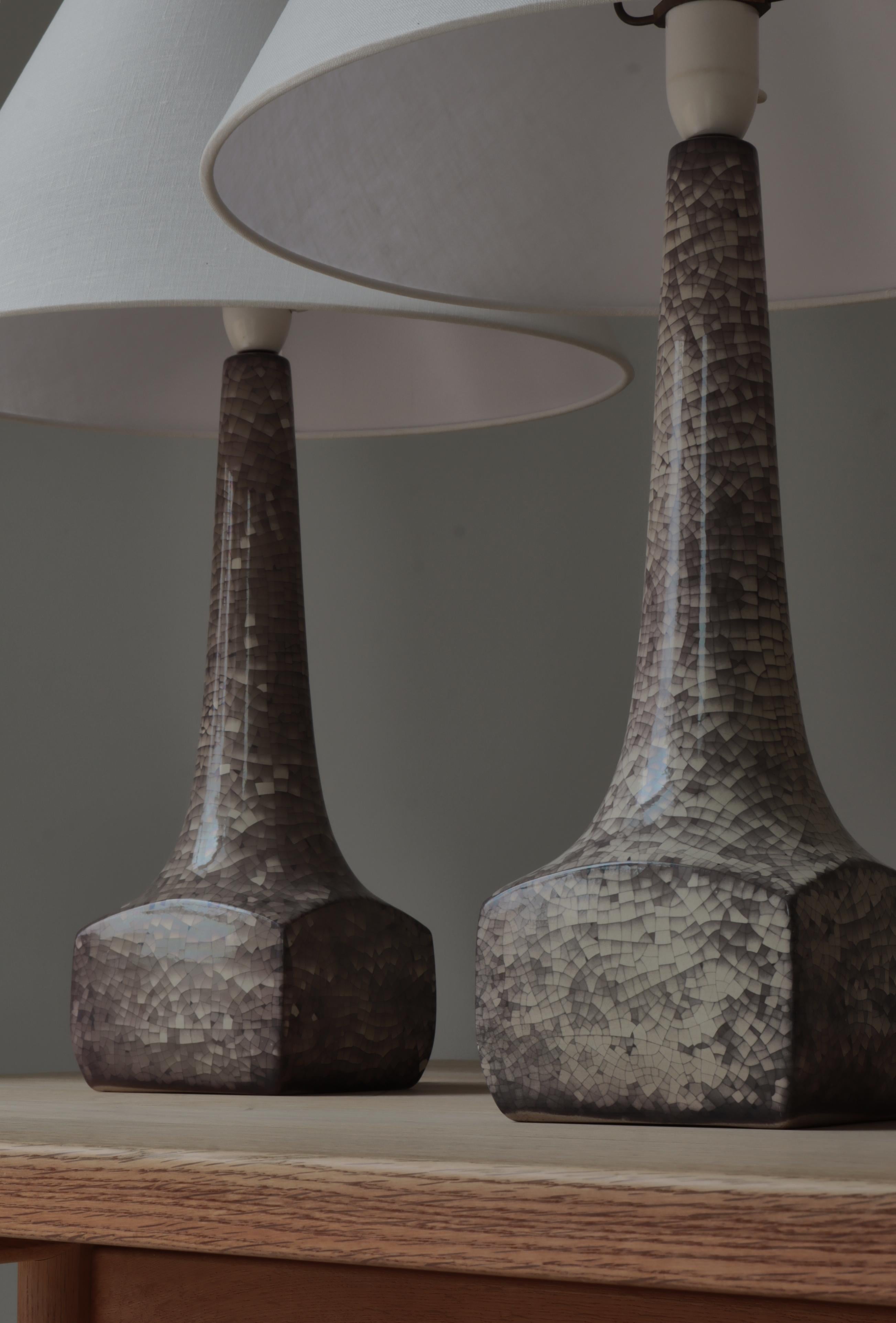 Danish Art Deco Stoneware Table Lamps by Michael Andersen & Sons, Denmark, 1940s For Sale
