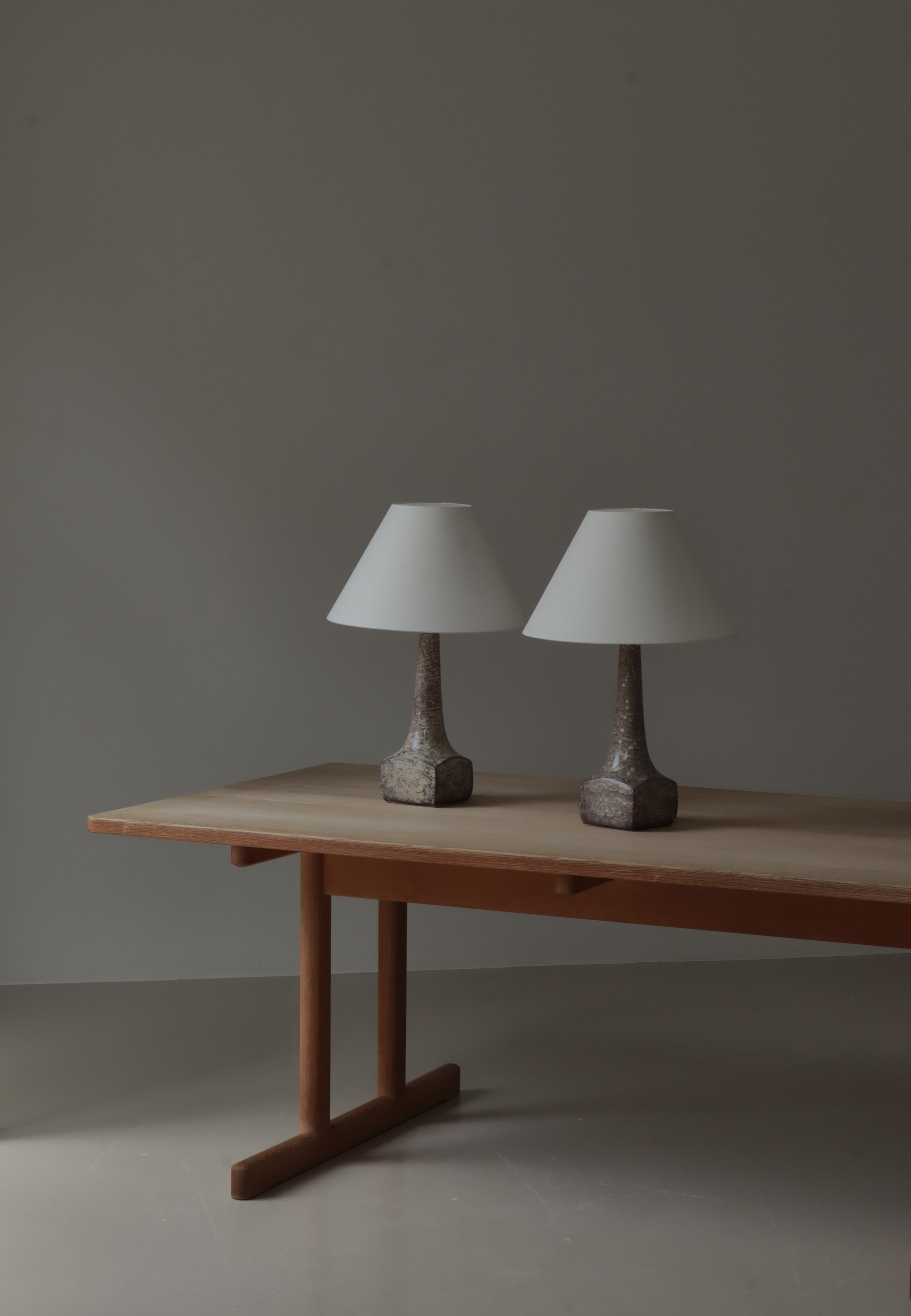 Art Deco Stoneware Table Lamps by Michael Andersen & Sons, Denmark, 1940s In Good Condition For Sale In Odense, DK