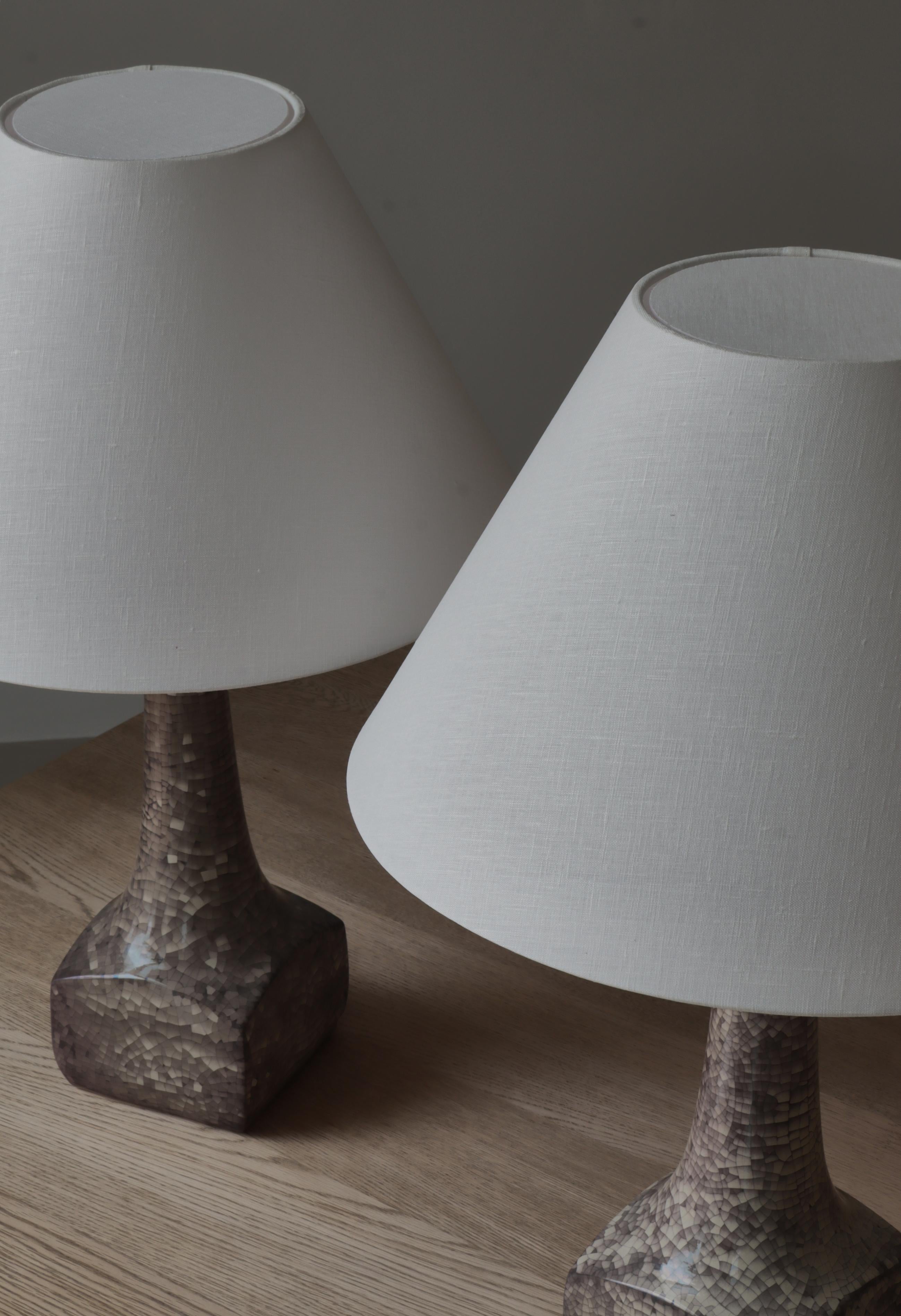 Art Deco Stoneware Table Lamps by Michael Andersen & Sons, Denmark, 1940s For Sale 4
