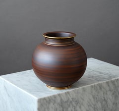 Art Deco Stoneware Vase by Gunnar Nylund for ALP, Sweden, 1930s