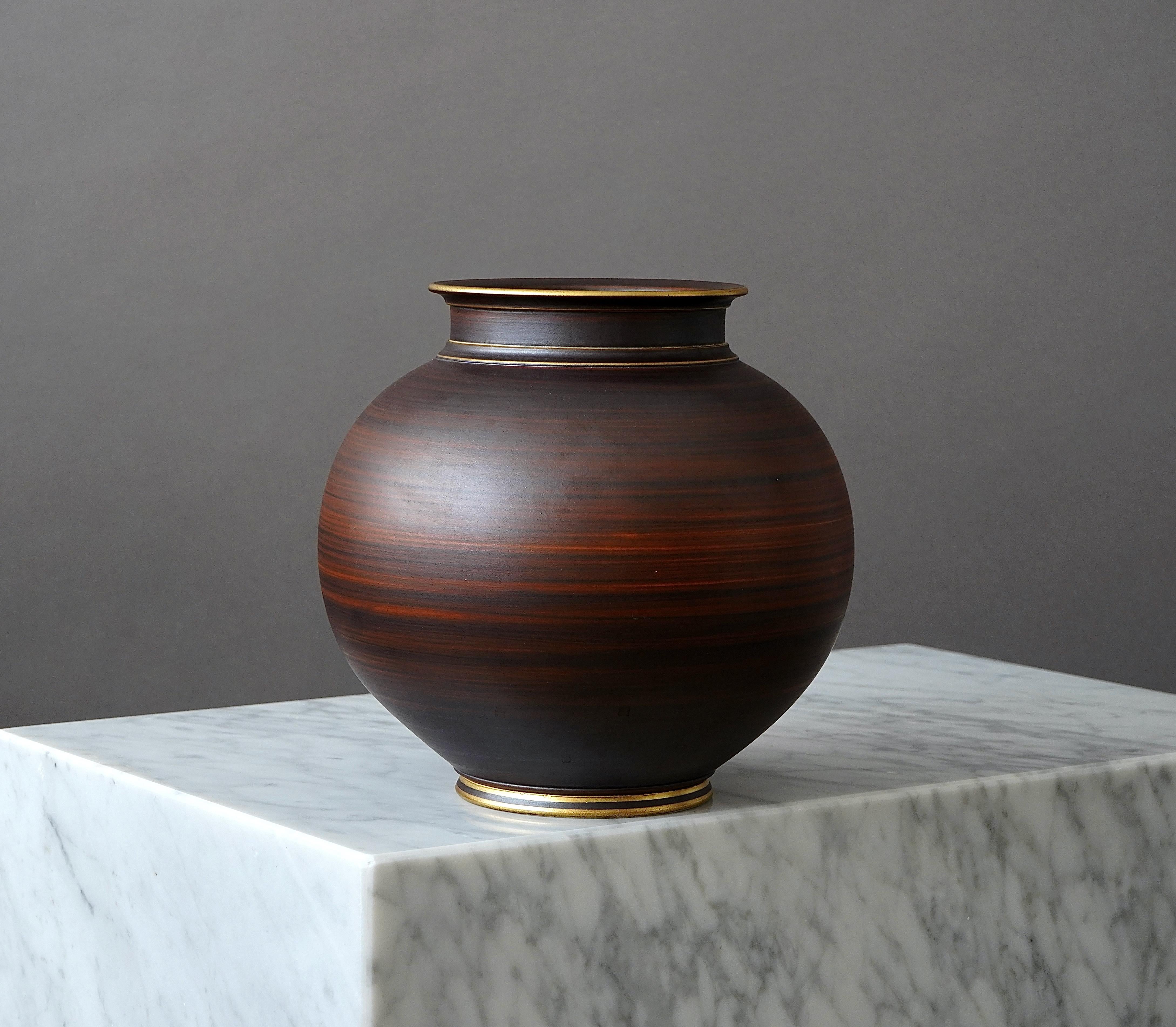 Swedish Art Deco Stoneware Vase by Gunnar Nylund for ALP, Sweden, 1930s
