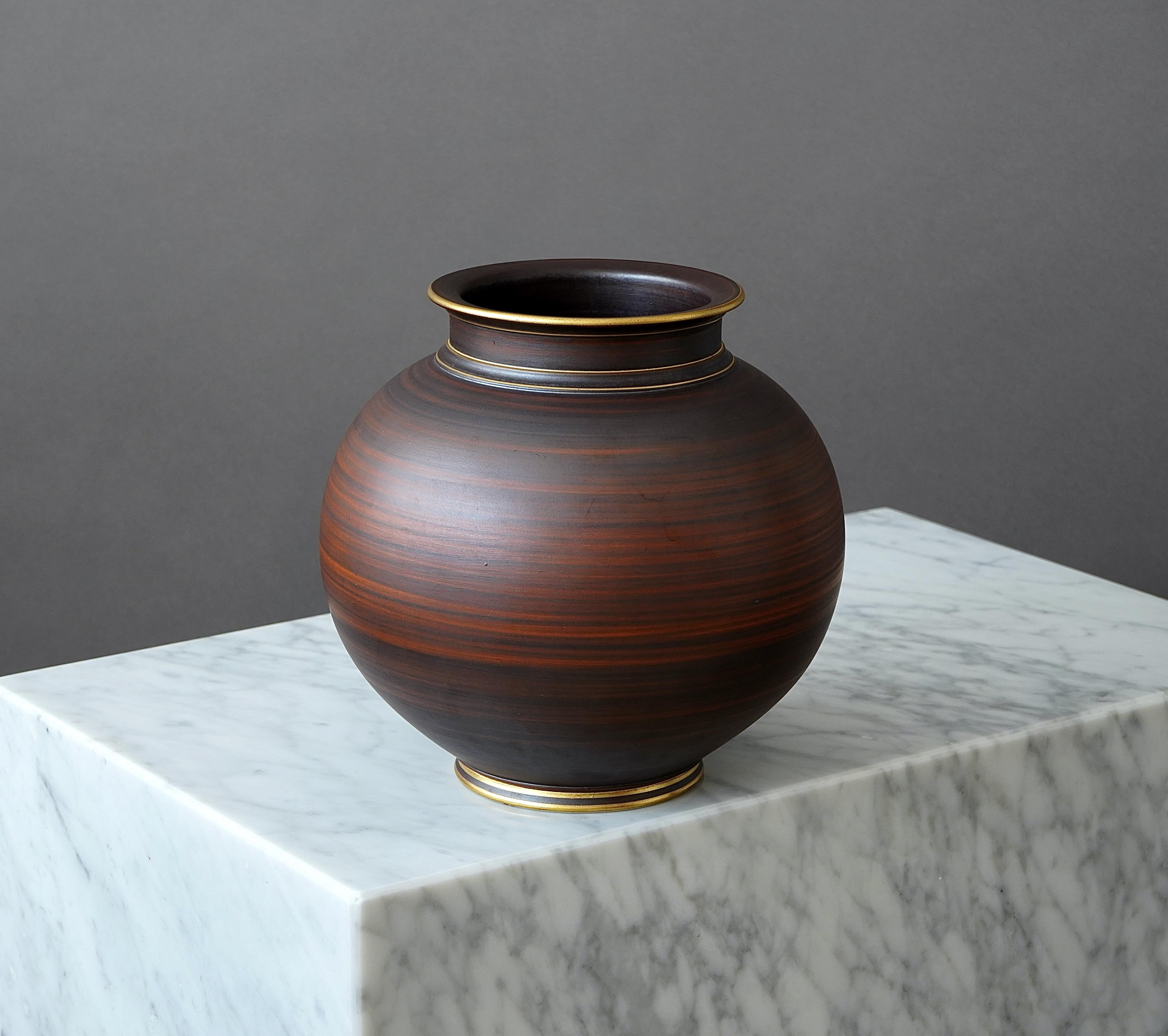 Art Deco Stoneware Vase by Gunnar Nylund for ALP, Sweden, 1930s In Good Condition In Malmö, SE