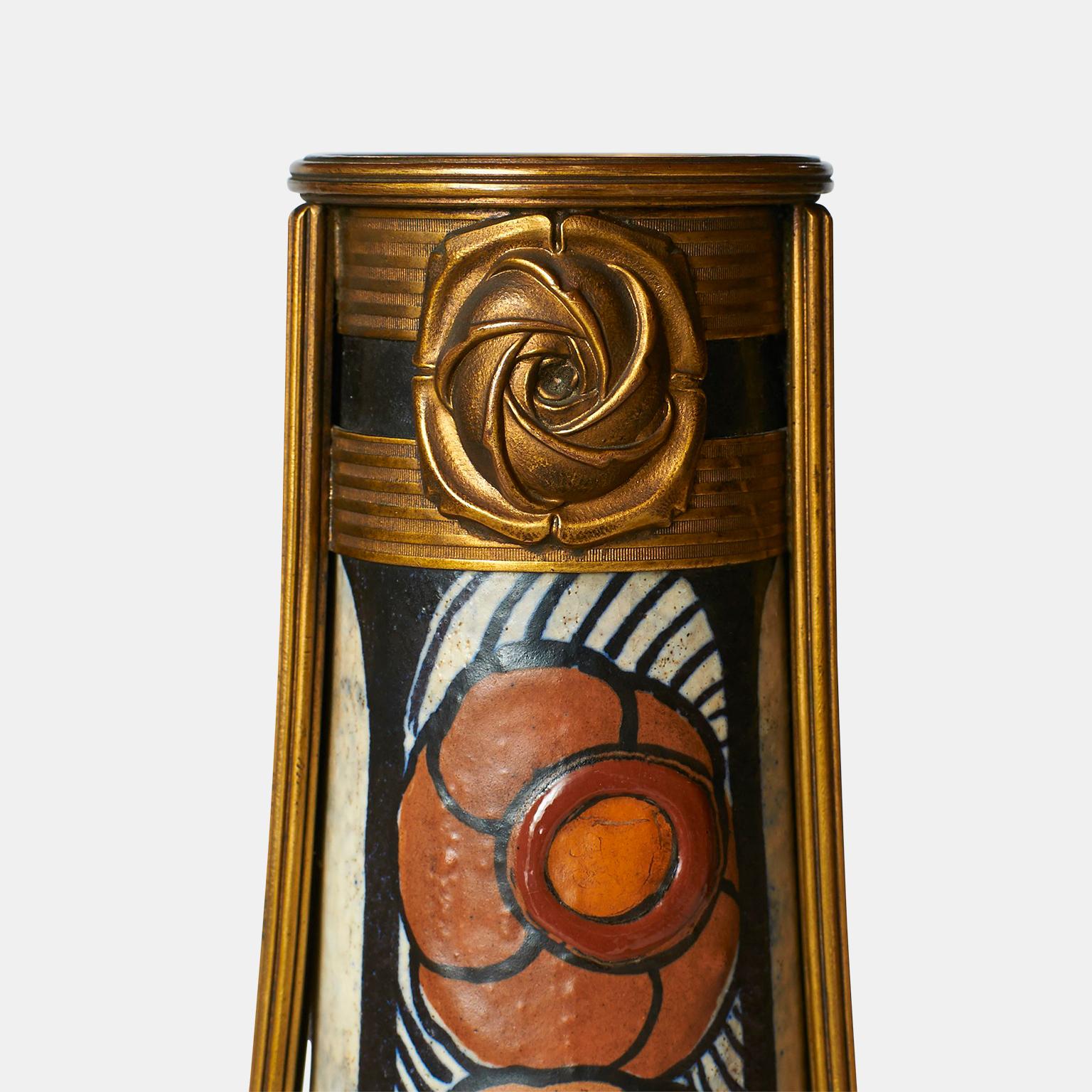20th Century Art Deco Stoneware Vase by Luis Auguste Dage For Sale