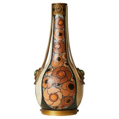 Retro Art Deco Stoneware Vase by Luis Auguste Dage