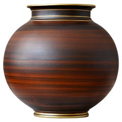 Braun-goldene Art-déco-Vase aus Steinzeug von Gunnar Nylund. ALP, Schweden, 1930er Jahre