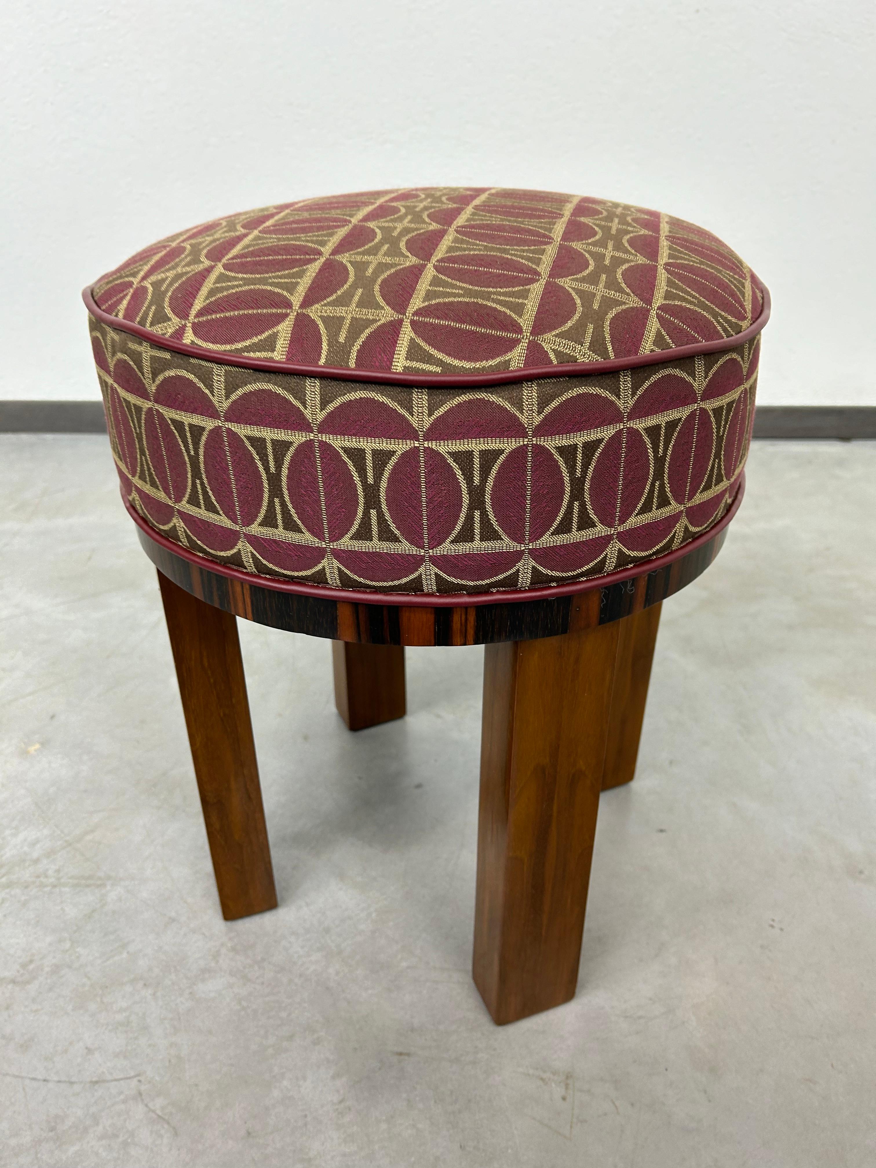 Fabric Art deco stool For Sale
