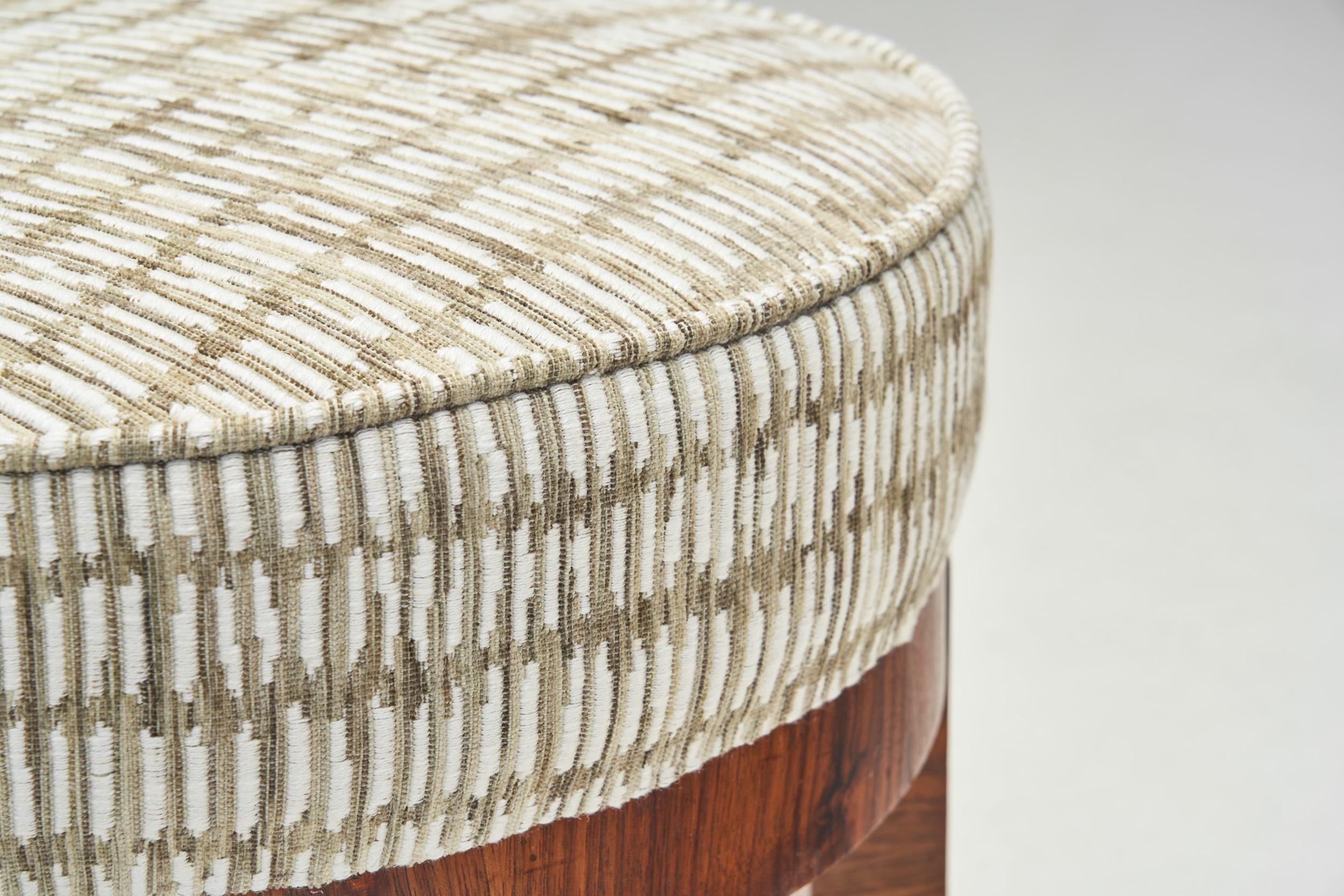Art Deco Stool in Bookmatched Zebrawood , Europe 1930s For Sale 6