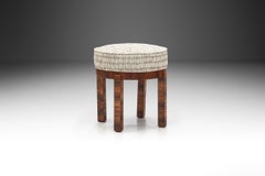 Art Deco Stool in Bookmatched Zebrawood , Europe 1930s