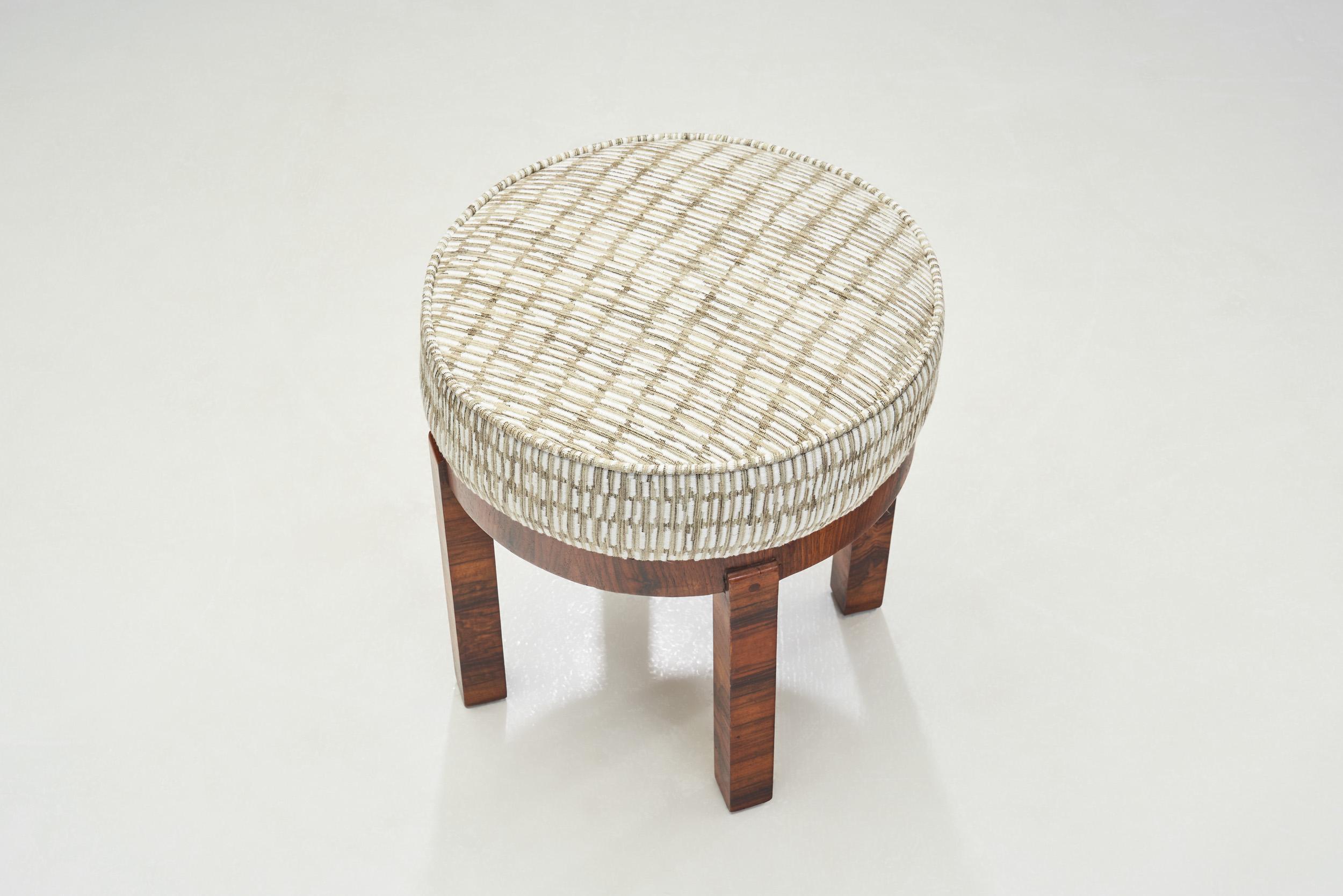 Art Deco Stool in Bookmatched Zebrawood , Europe 1930s For Sale 2
