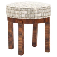 Art Deco Stool in Bookmatched Zebrawood , Europe 1930s