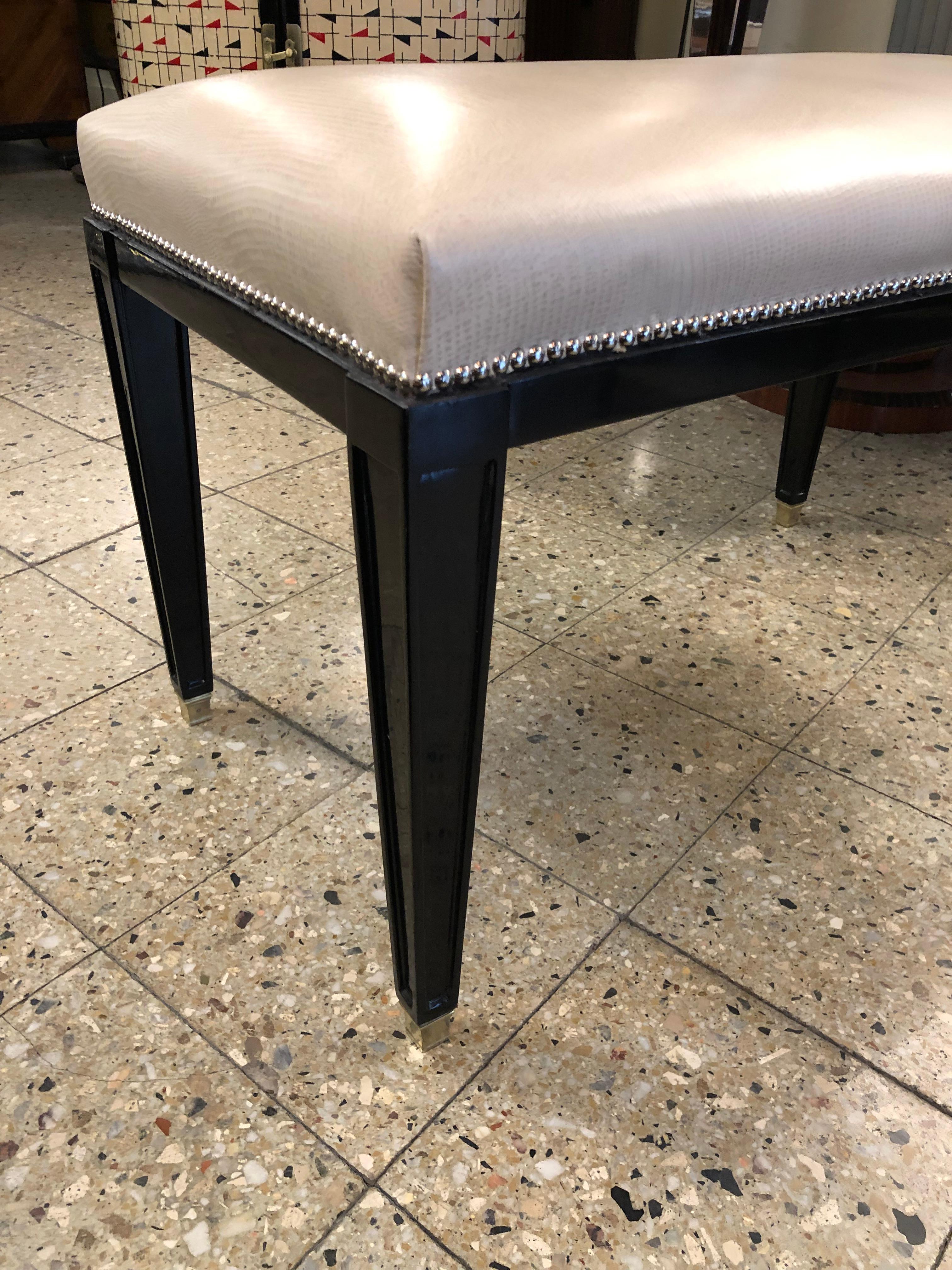 Art Deco Stool in Leather and Wood, Attributed to Comté, 1934 For Sale 2