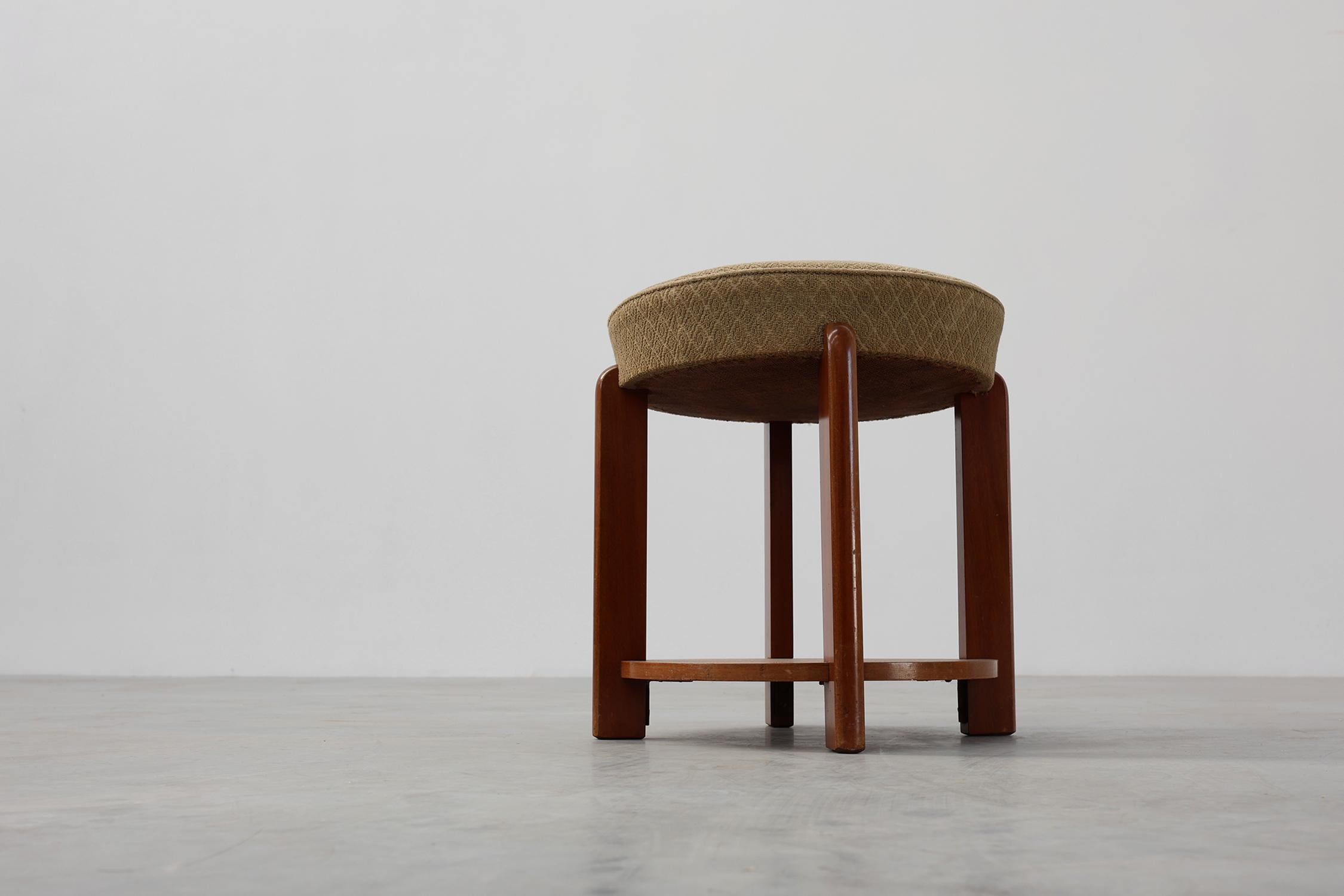 Art Deco stool in wood with original fabric, France ca. 1920 en vente 5