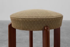 Art Deco stool in wood with original fabric, France ca. 1920