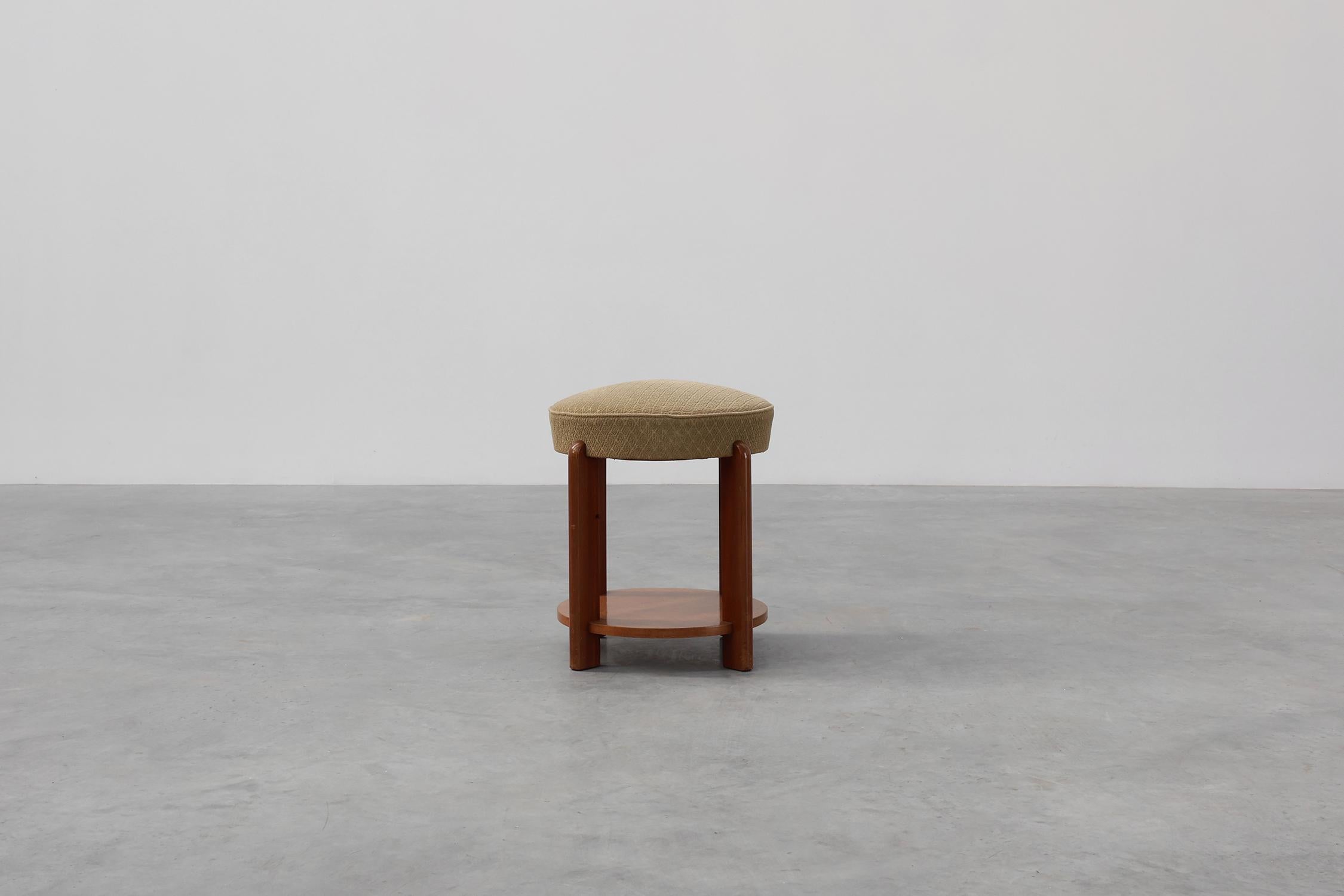 Art Deco stool in wood with original fabric, France ca. 1920 en vente 1