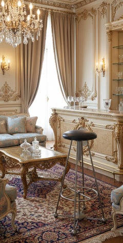 Art Deco Stool, Material chrome and leather, Country German, 1930