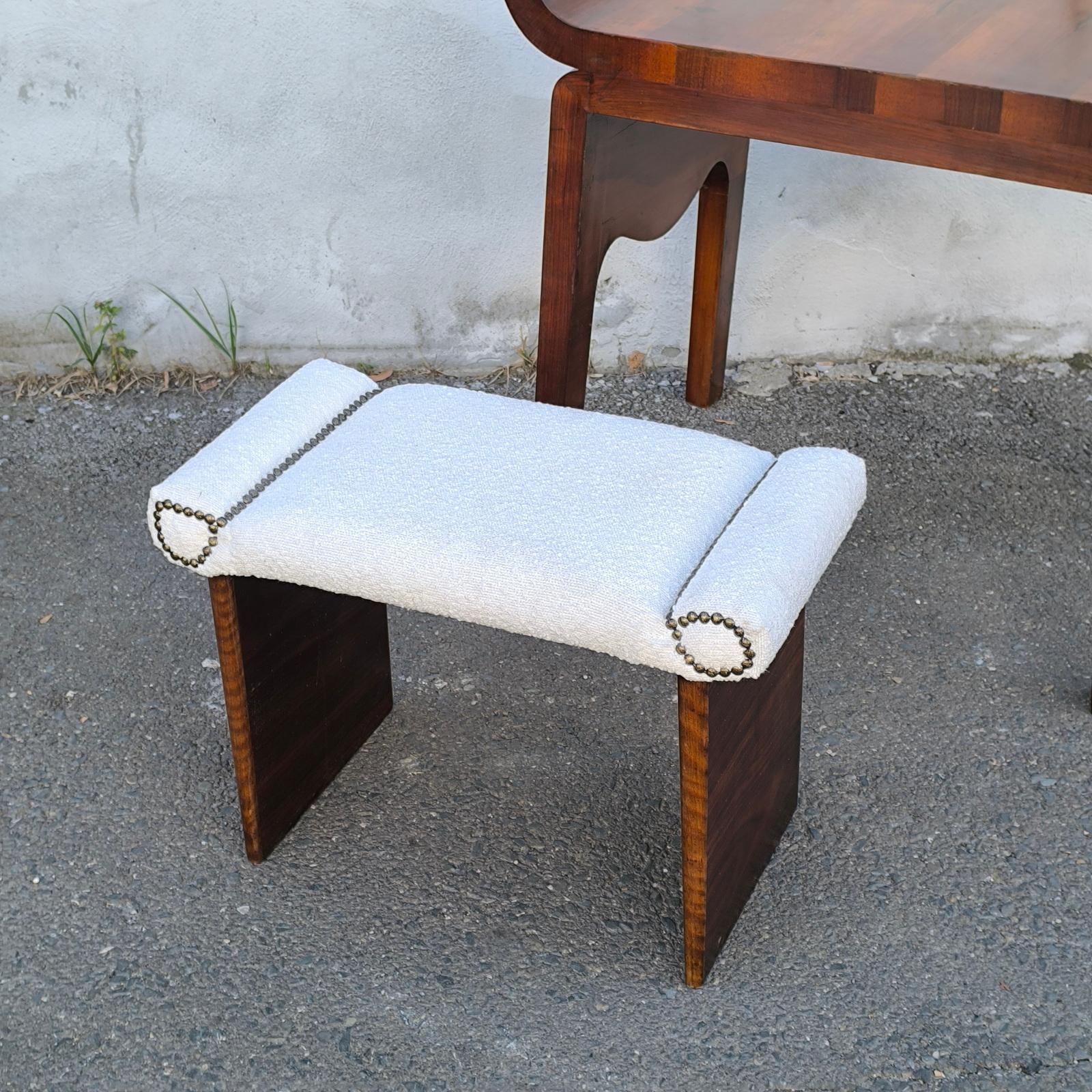 Art Deco Stool, Taburete, Upholstered Vanity Stool, Design Andre Sornay In Good Condition For Sale In Bochum, NRW