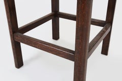 Tabouret Art Déco avec tapisserie contemporaine en léopard, France années 1930