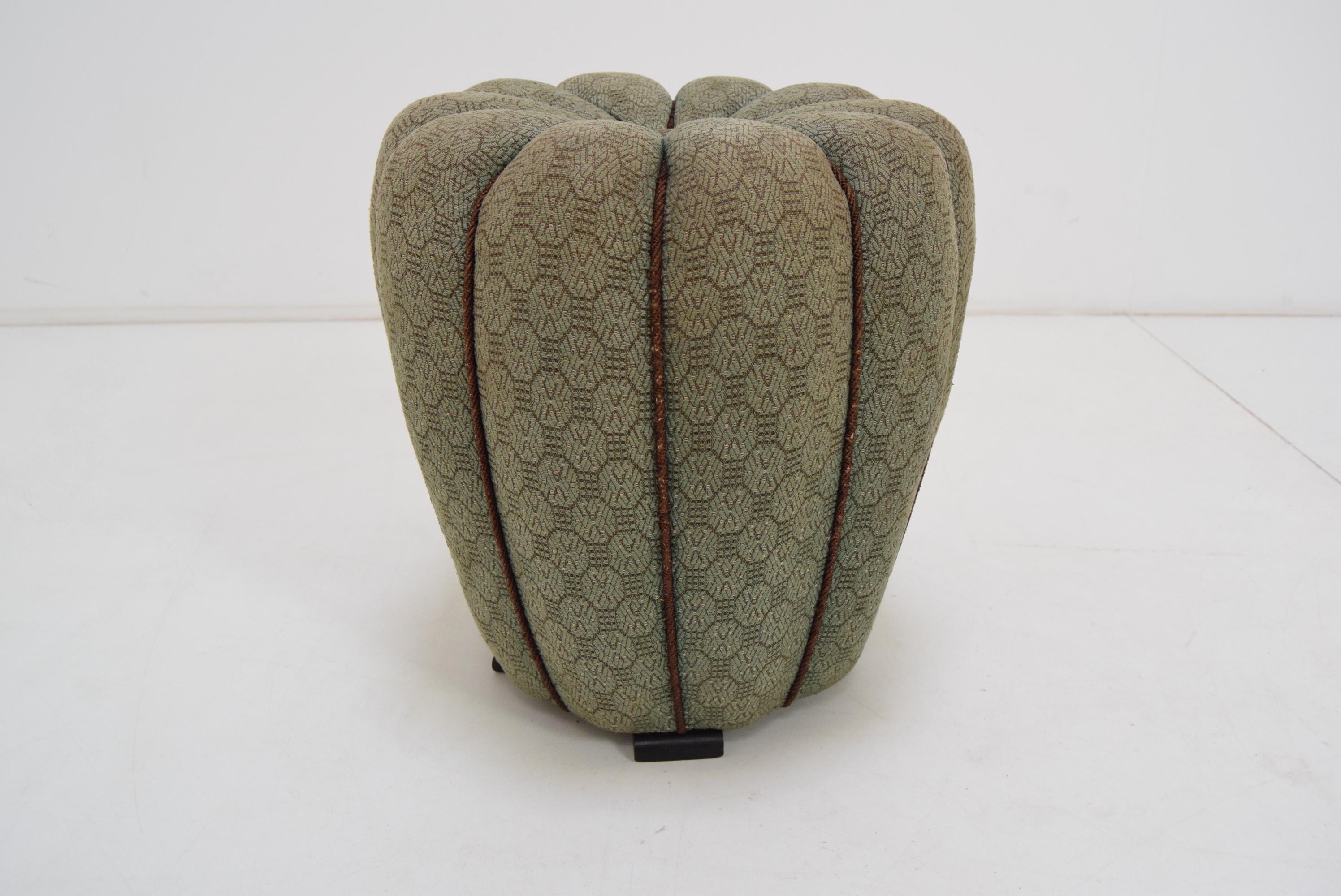Art Deco Stool, Pouf, Footstool Designed by Jindrich Halabala, 1930's For Sale 3