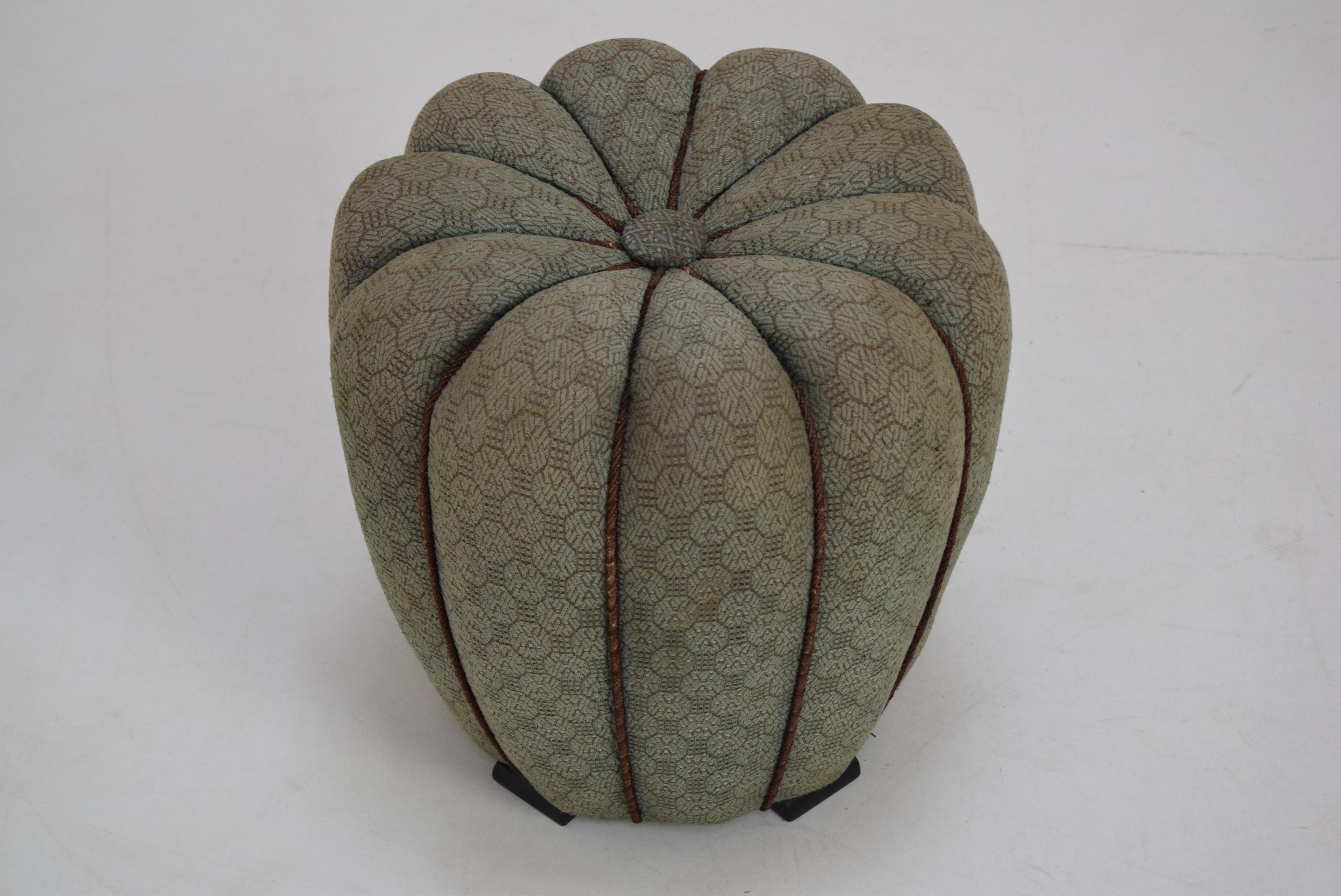 Mid-20th Century Art Deco Stool, Pouf, Footstool Designed by Jindrich Halabala, 1930's For Sale