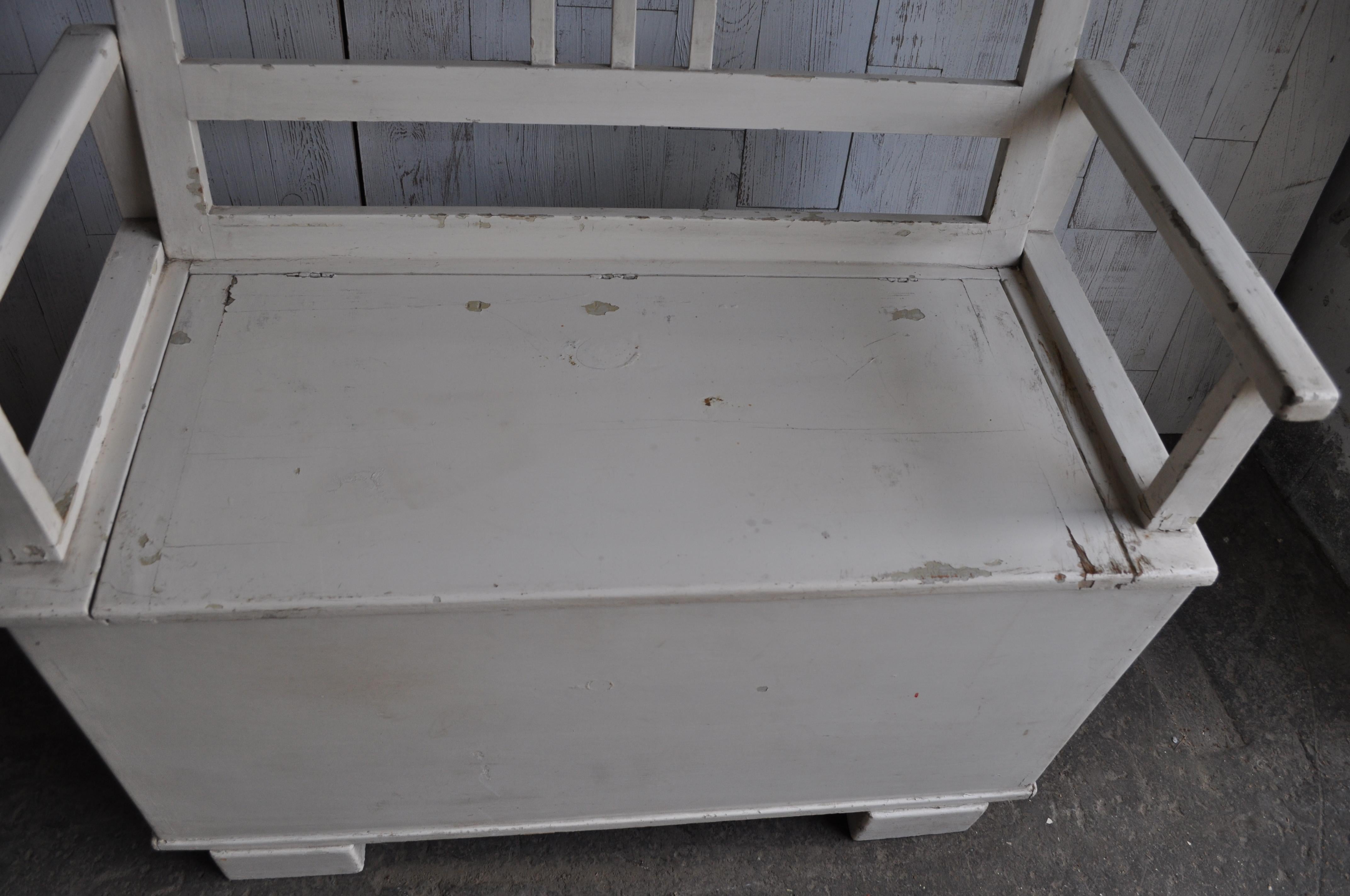 Painted Art Deco Storage and Bench, 1930 For Sale