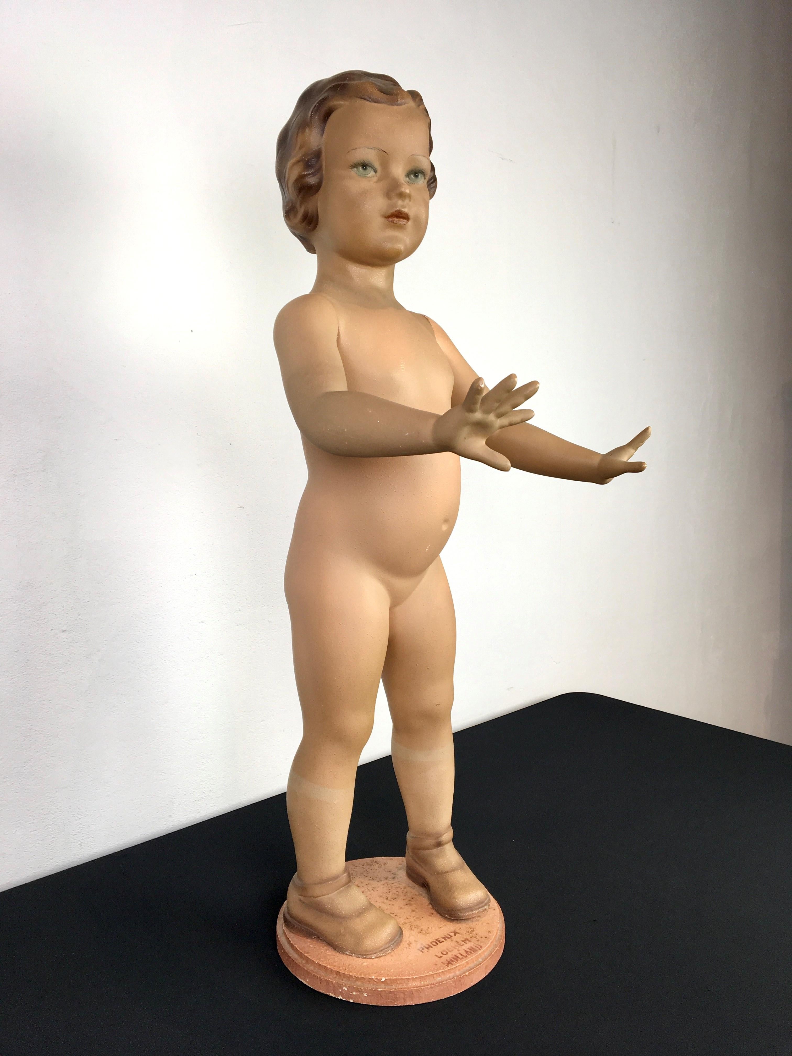 20th Century Art Deco Store Display Doll, Child Mannequin