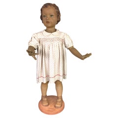 Vintage Art Deco Store Display Doll, Child Mannequin