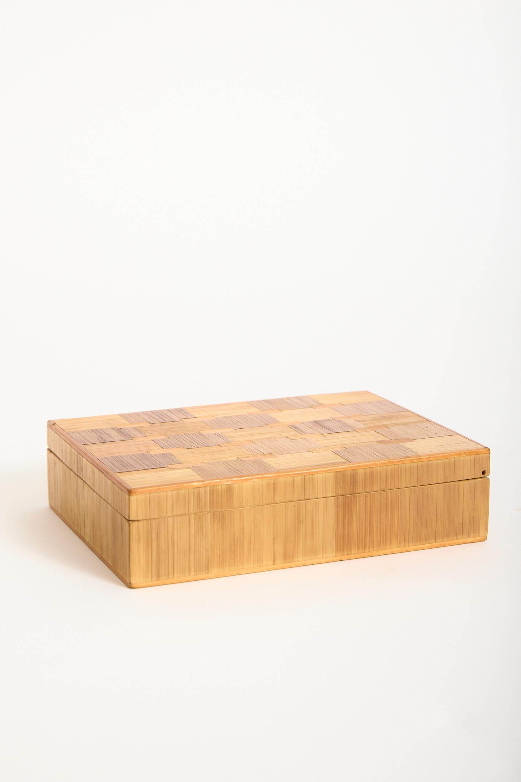 An Art Deco straw marquetry box
France, Circa 1930
